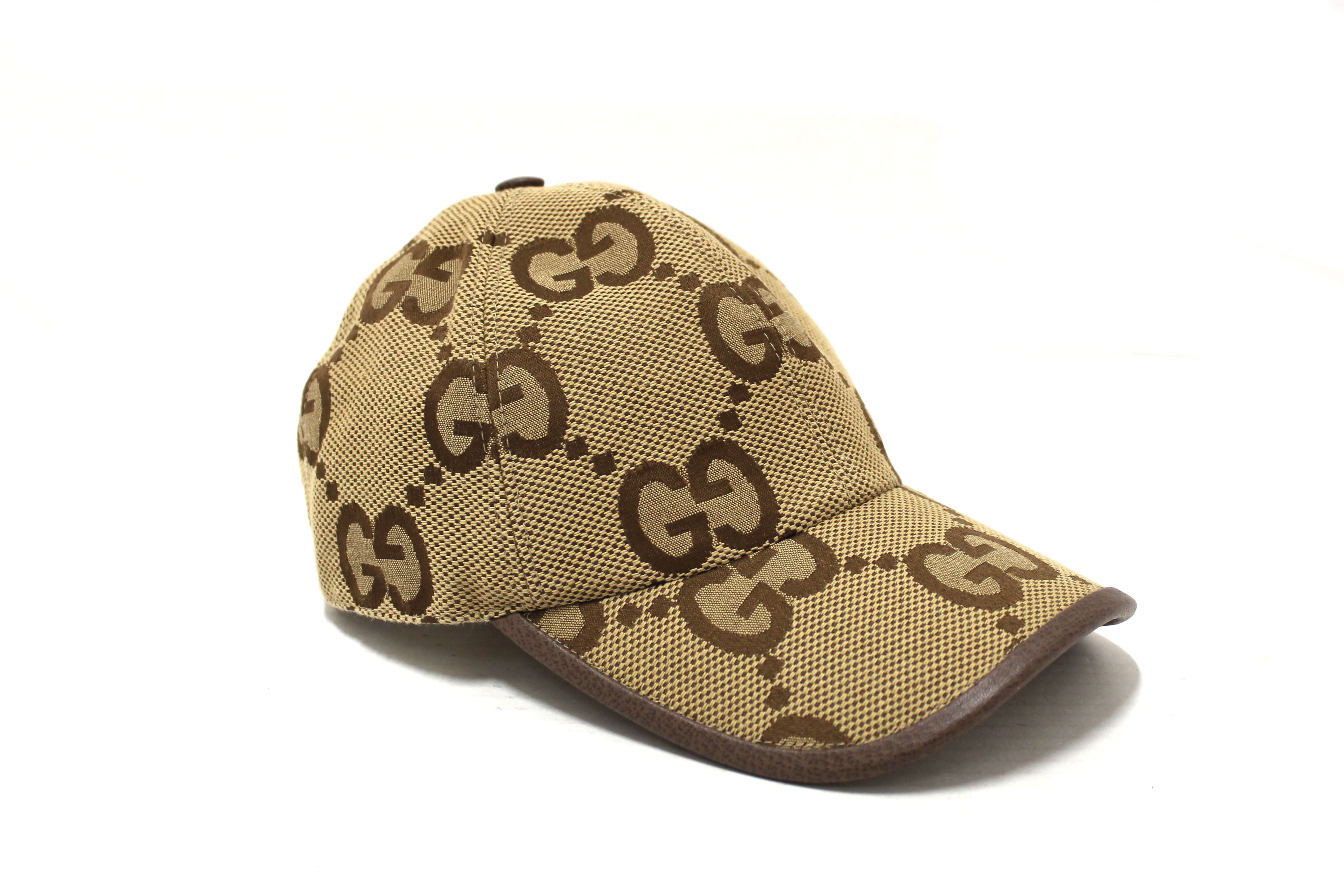 Authentic Gucci Canvas Jumbo GG Baseball Hat Size S