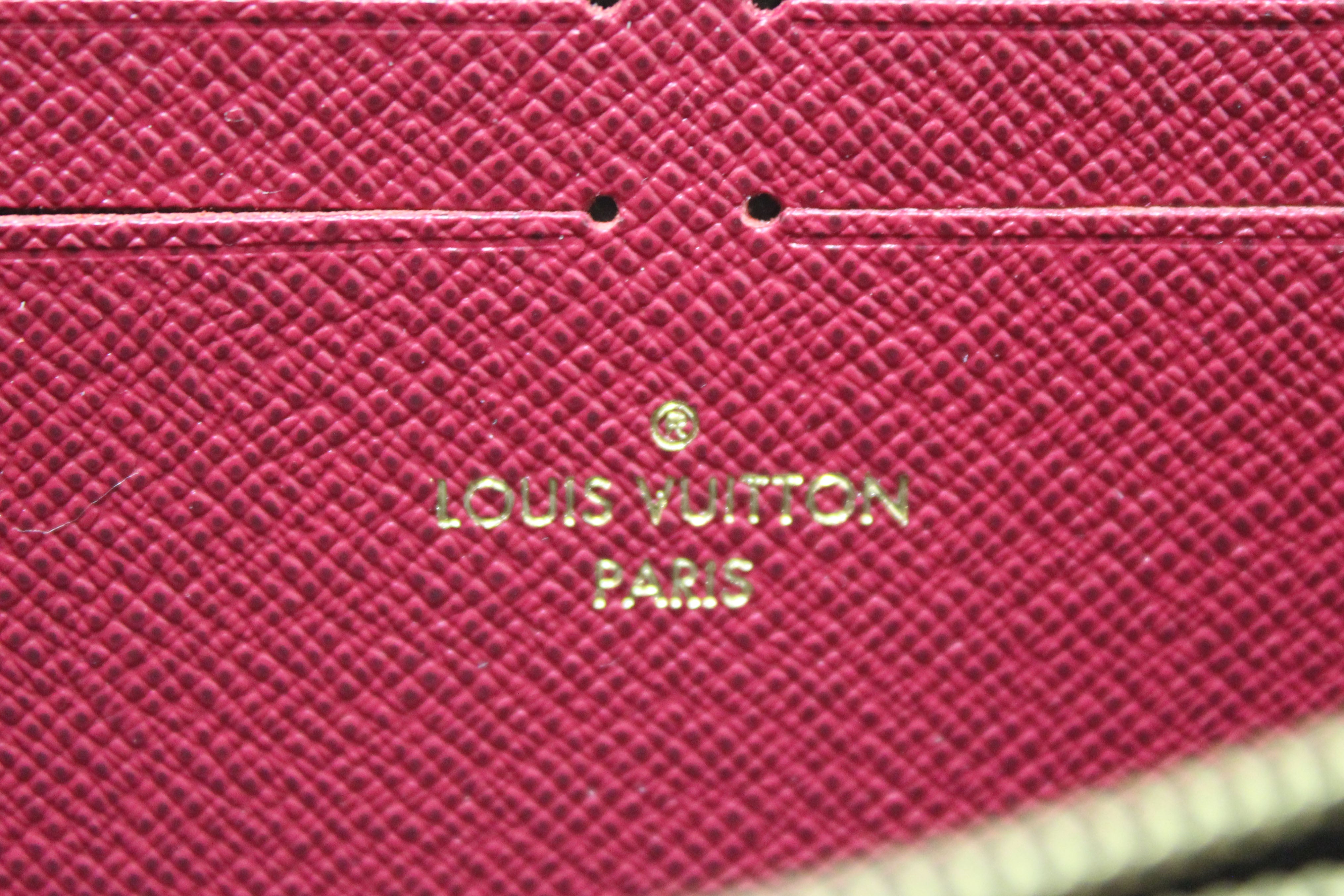 Authentic NEW Louis Vuitton Classic Monogram Fuchsia Clemence Wallet