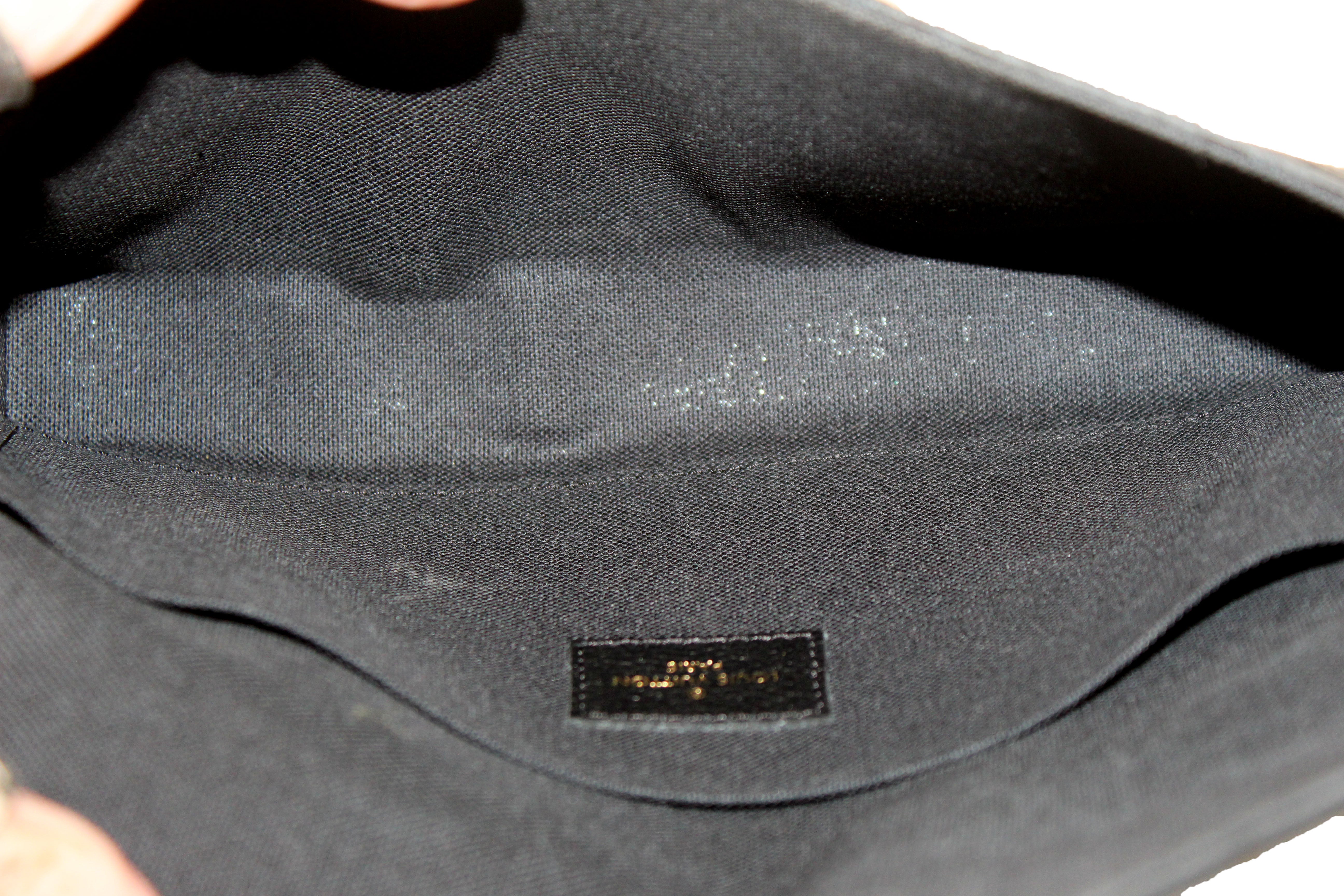 Authentic Louis Vuitton Black Monogram Empreinte Felicie Pochette Bag