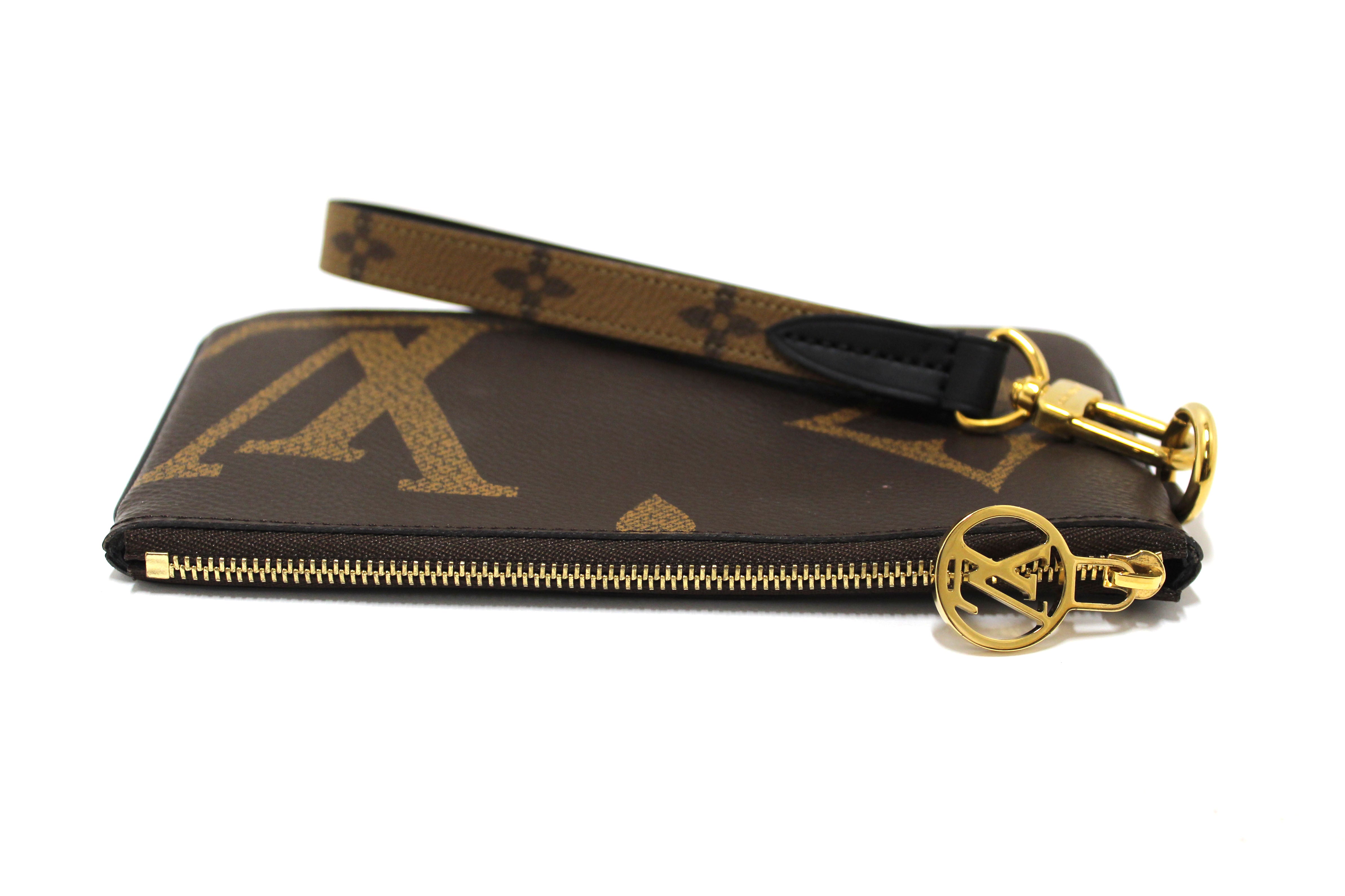 Authentic Louis Vuitton Giant Monogram Reverse Trio Rectangle Wristlet Pouch