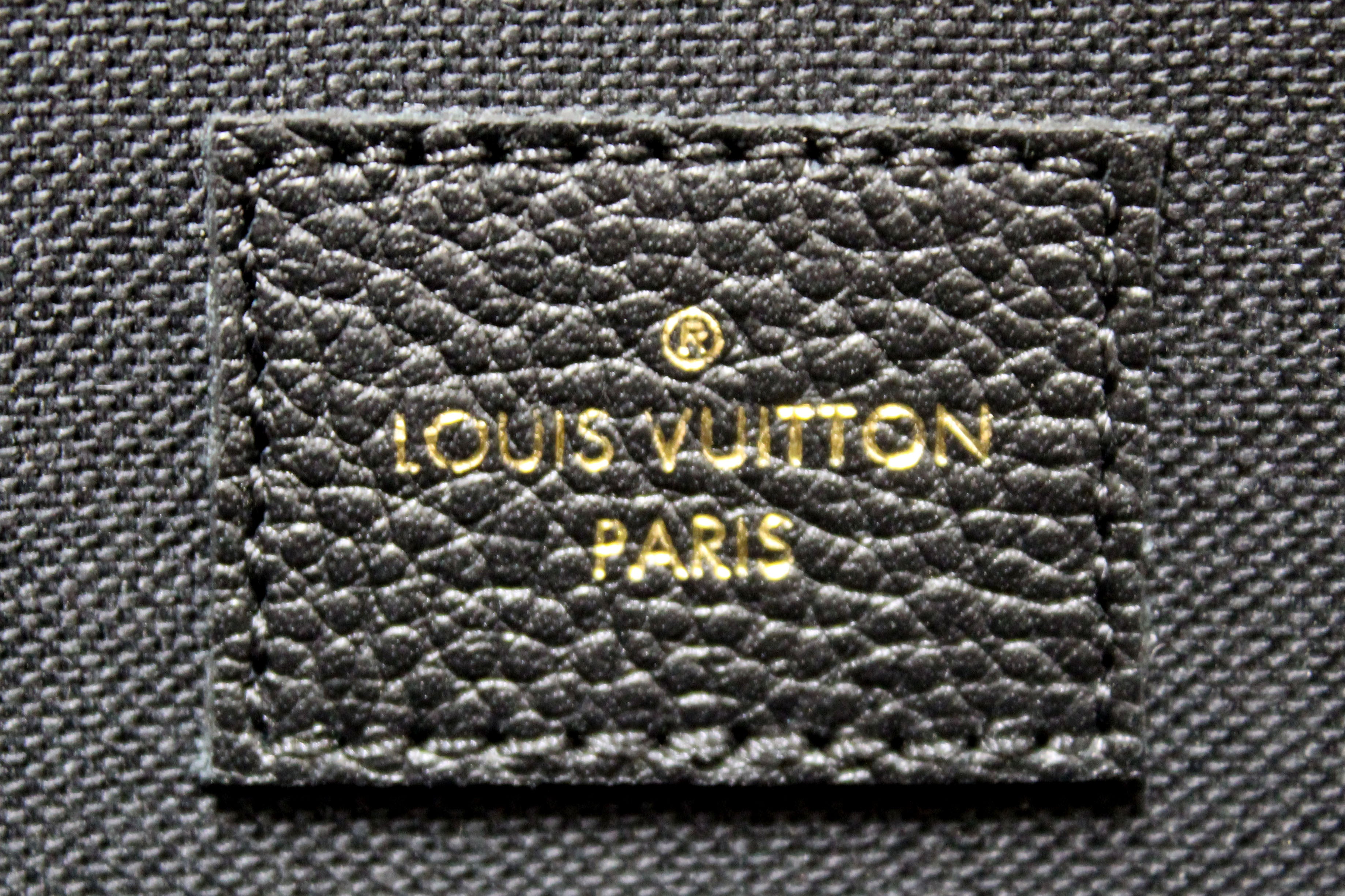Authentic Louis Vuitton Black Monogram Empreinte Felicie Pochette Bag