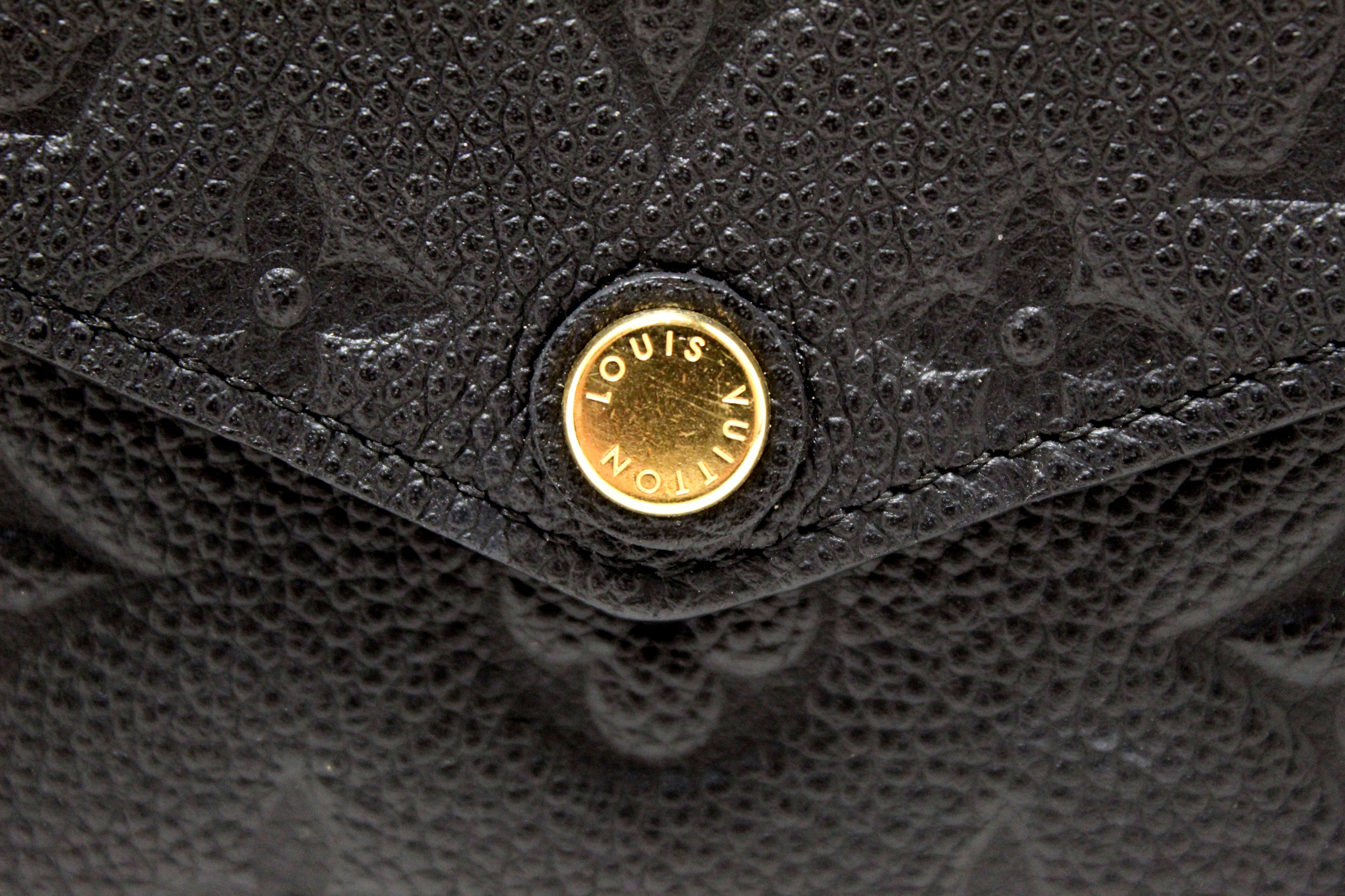 Authentic Louis Vuitton Black Monogram Empreinte Felicie Pochette Bag