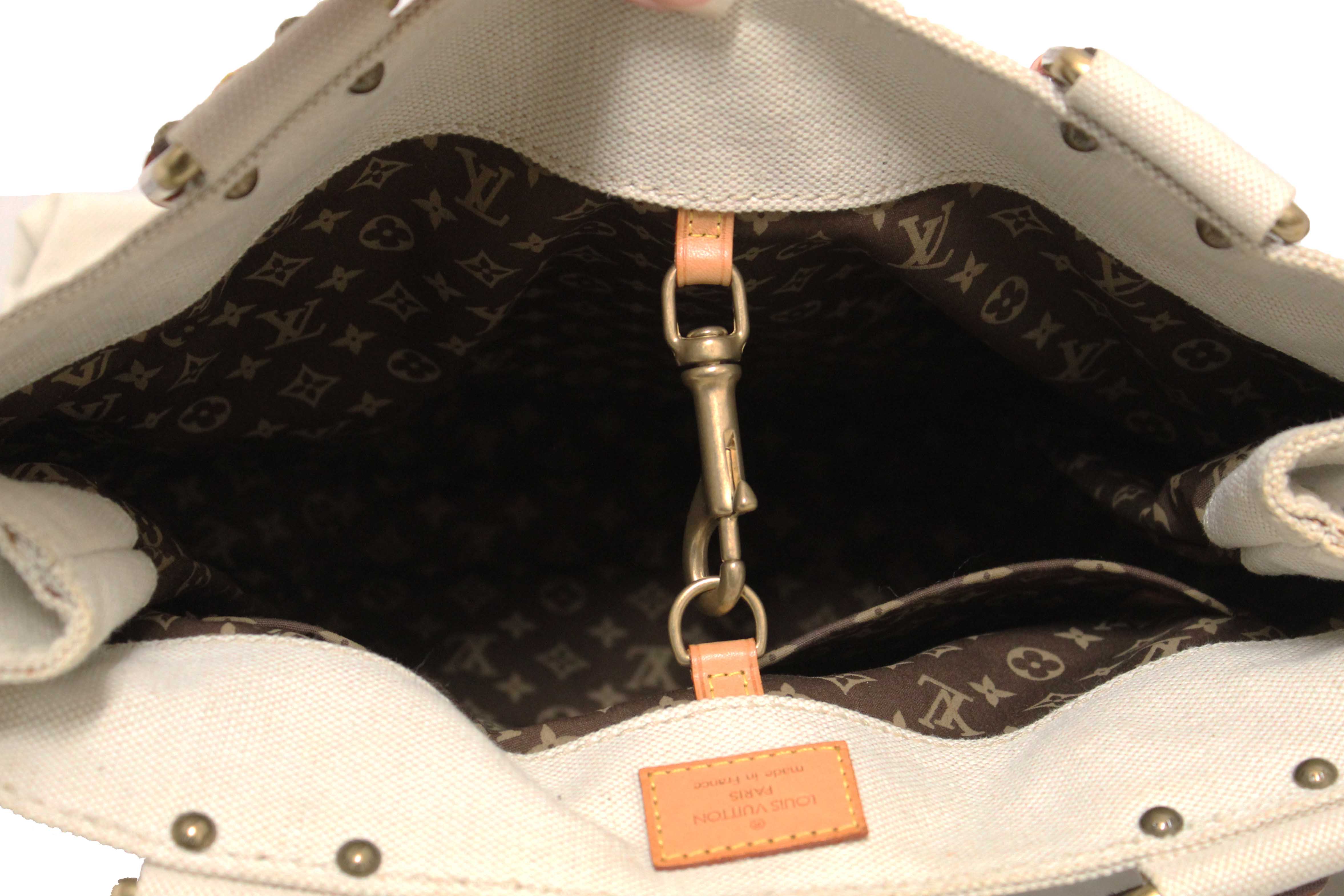 Authentic Louis Vuitton Limited Edition Yellow Toile Globe Shoppers Cabas MM Tote Bag