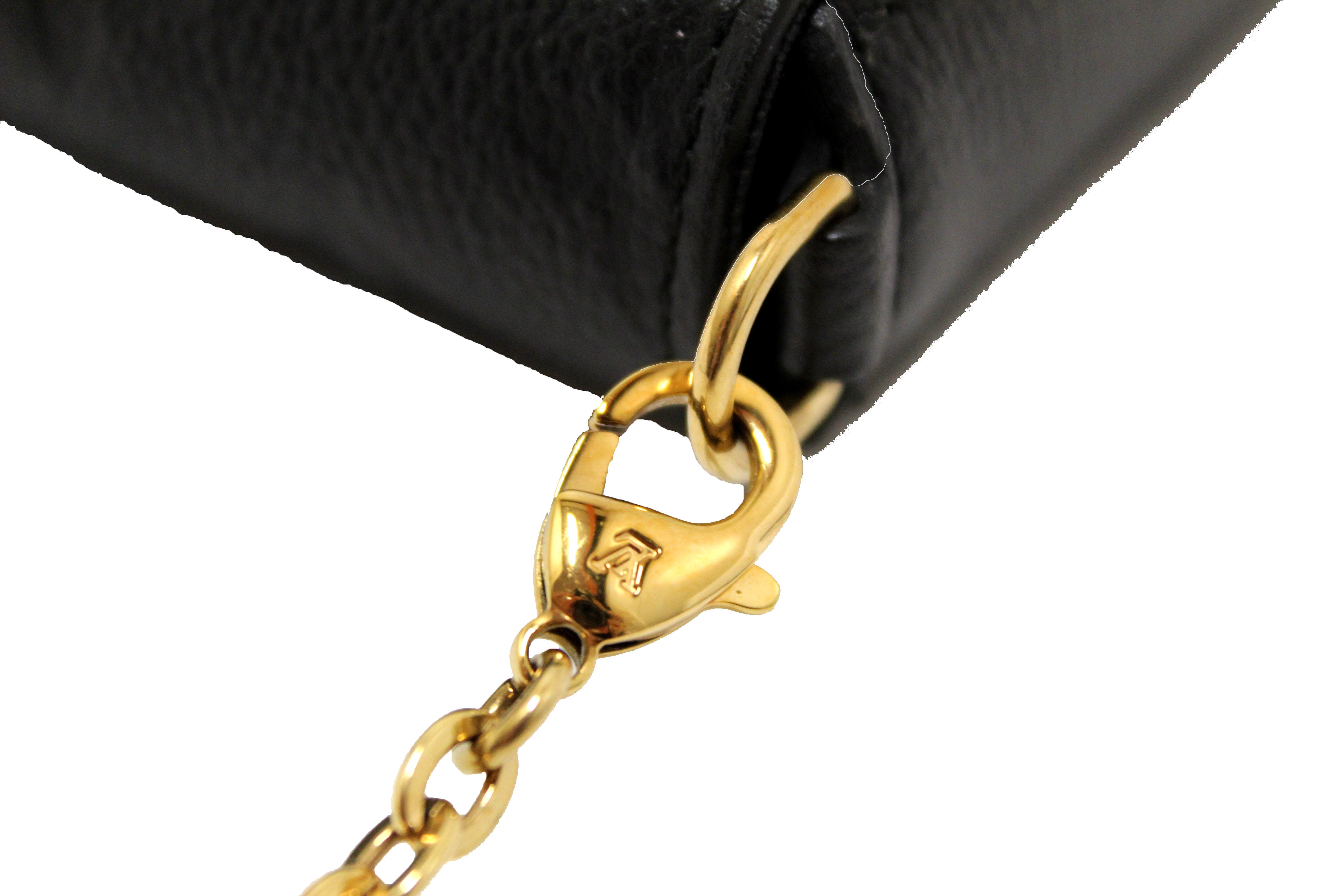 Authentic Louis Vuitton Black Monogram Empreinte Felicie Pochette Bag