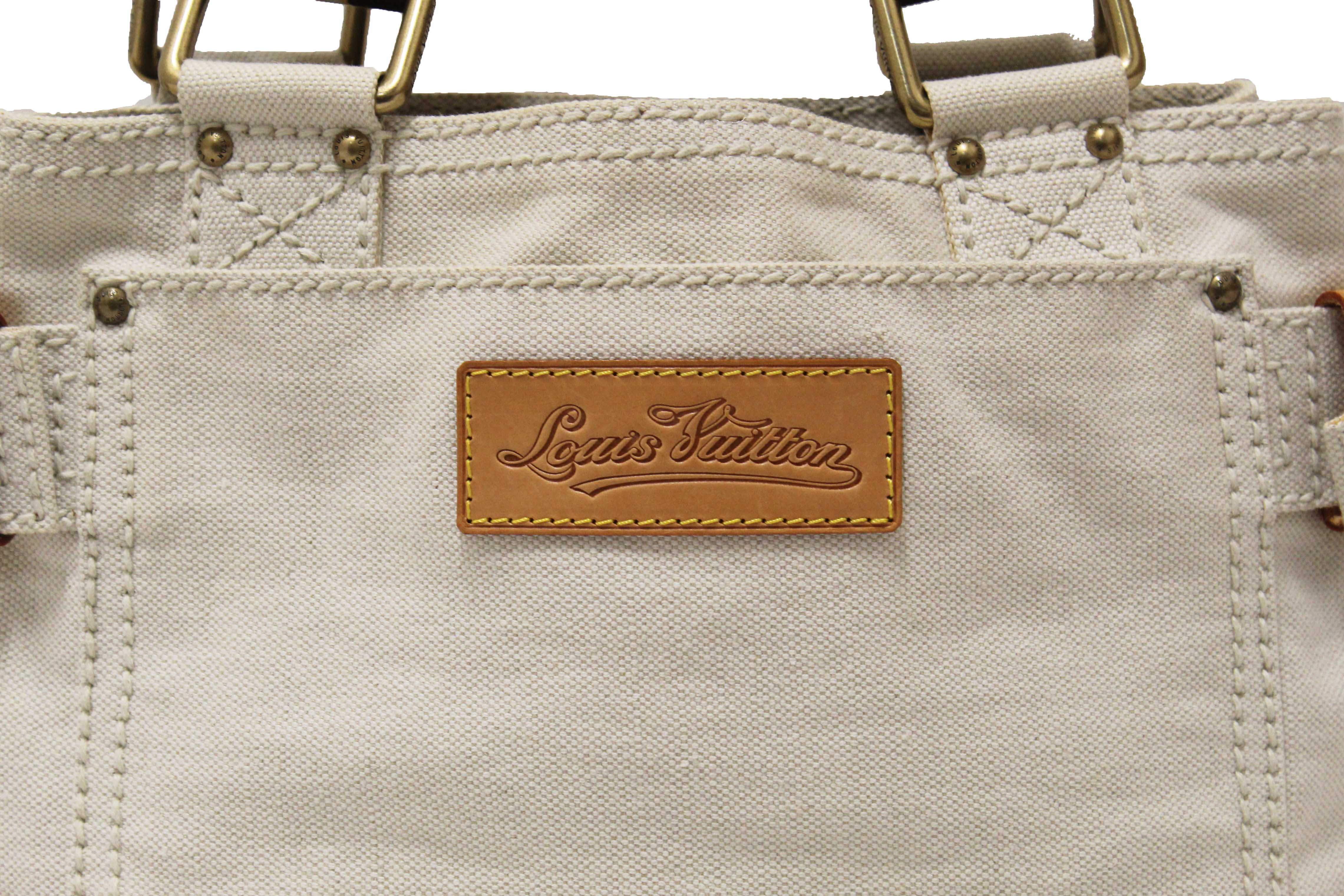Authentic Louis Vuitton Limited Edition Yellow Toile Globe Shoppers Cabas MM Tote Bag