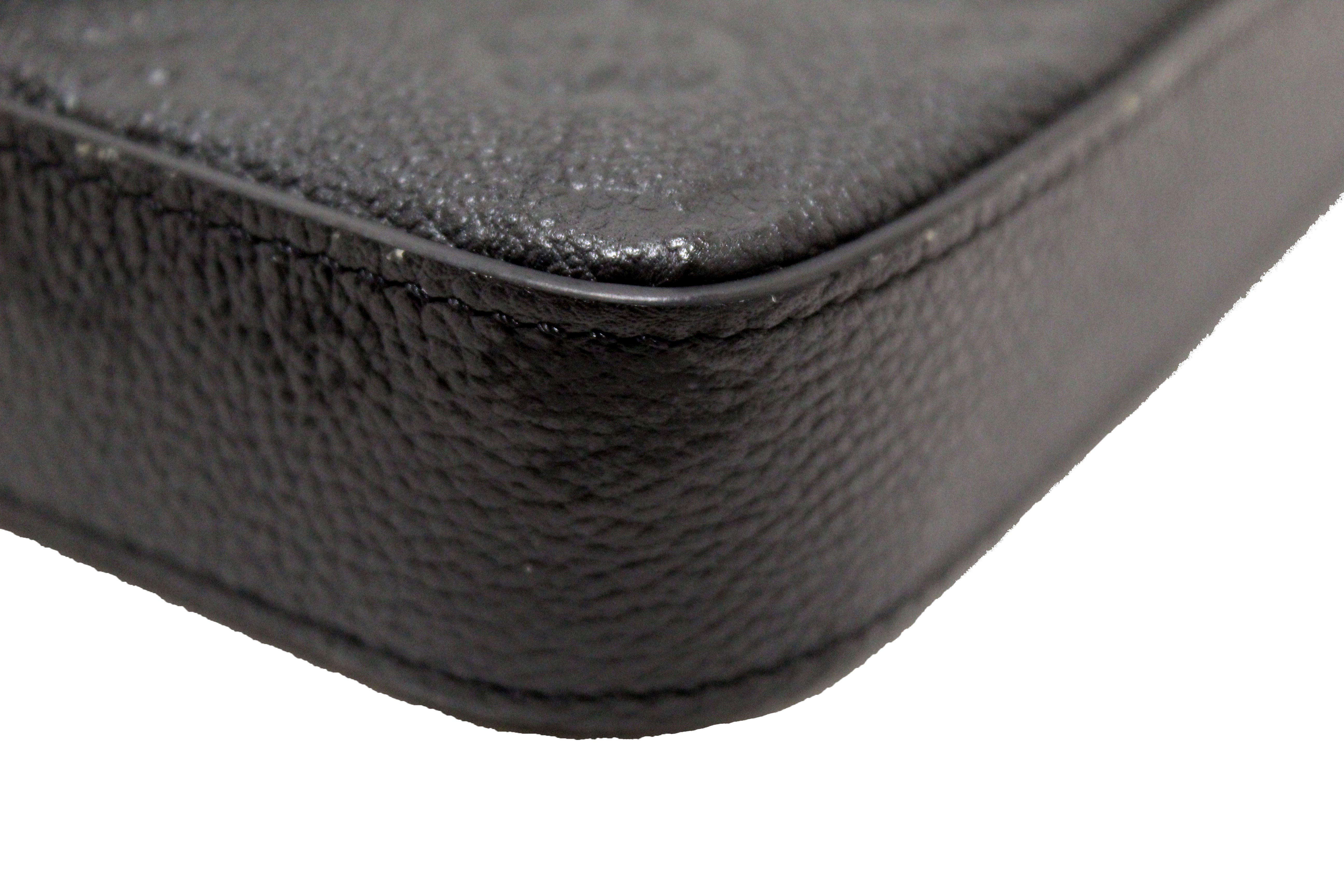 Authentic Louis Vuitton Black Monogram Empreinte Felicie Pochette Bag
