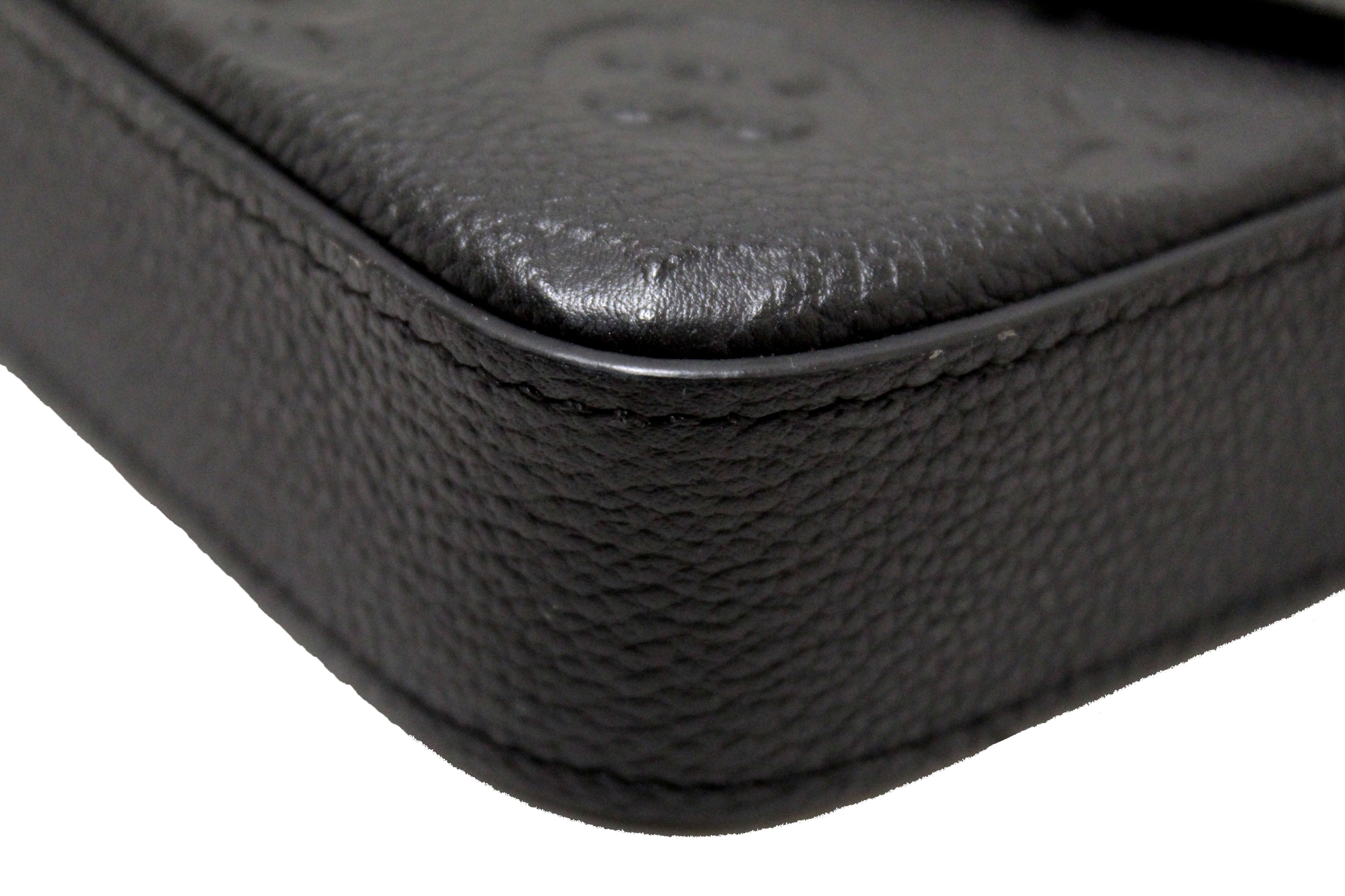 Authentic Louis Vuitton Black Monogram Empreinte Felicie Pochette Bag