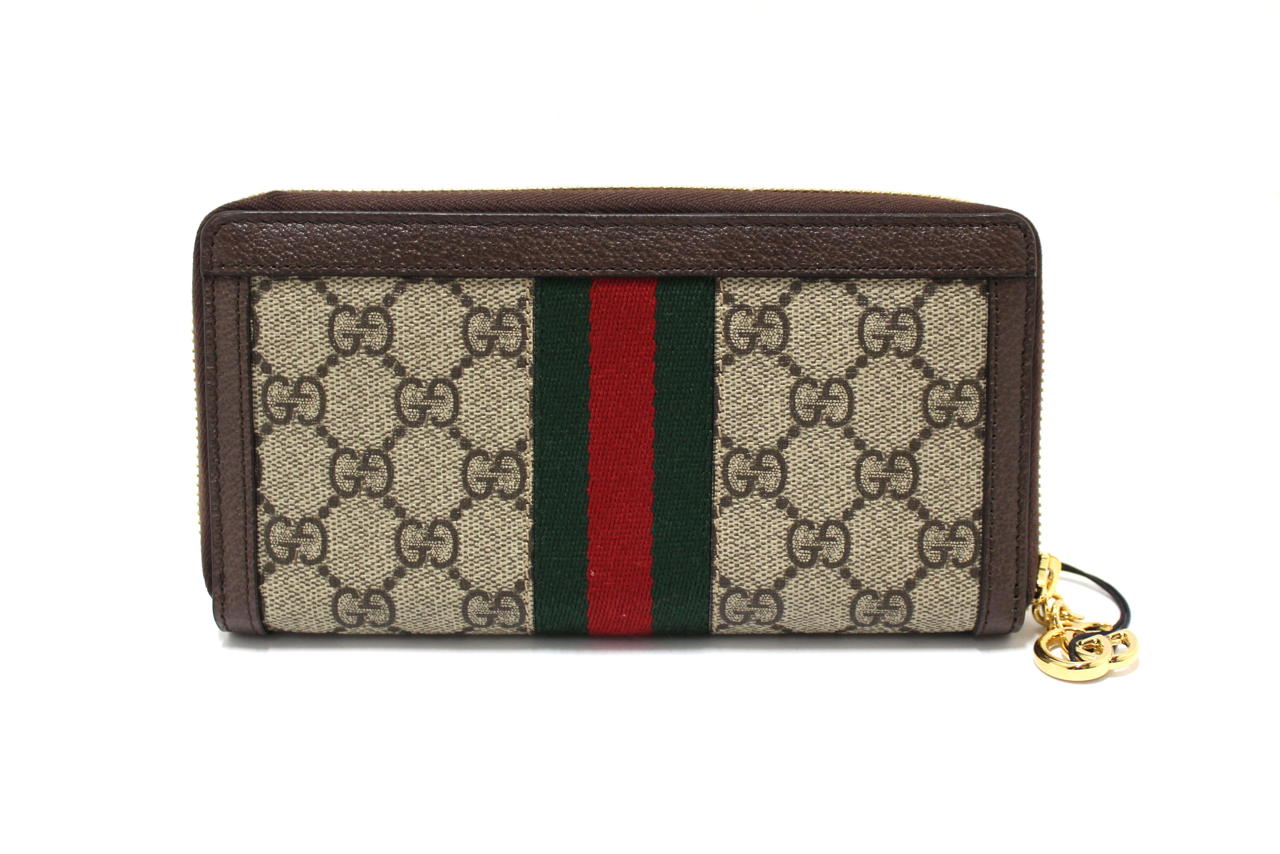 Authentic NEW Gucci GG Supreme Ophidia Zip Around Wallet 523154