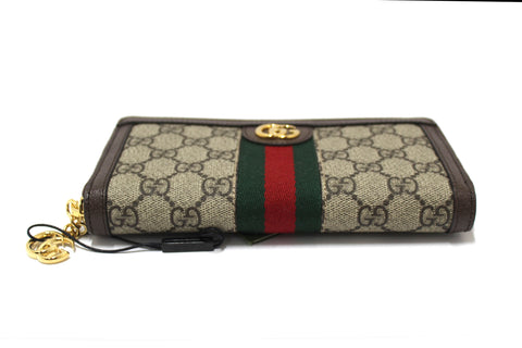 Authentic NEW Gucci GG Supreme Ophidia Zip Around Wallet 523154