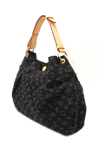 Authentic Louis Vuitton Black Monogram Denim Denim Daily PM Hobo Shoulder Bag