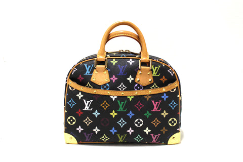 Authentic Louis Vuitton Black Multicolor Trouville Handbag