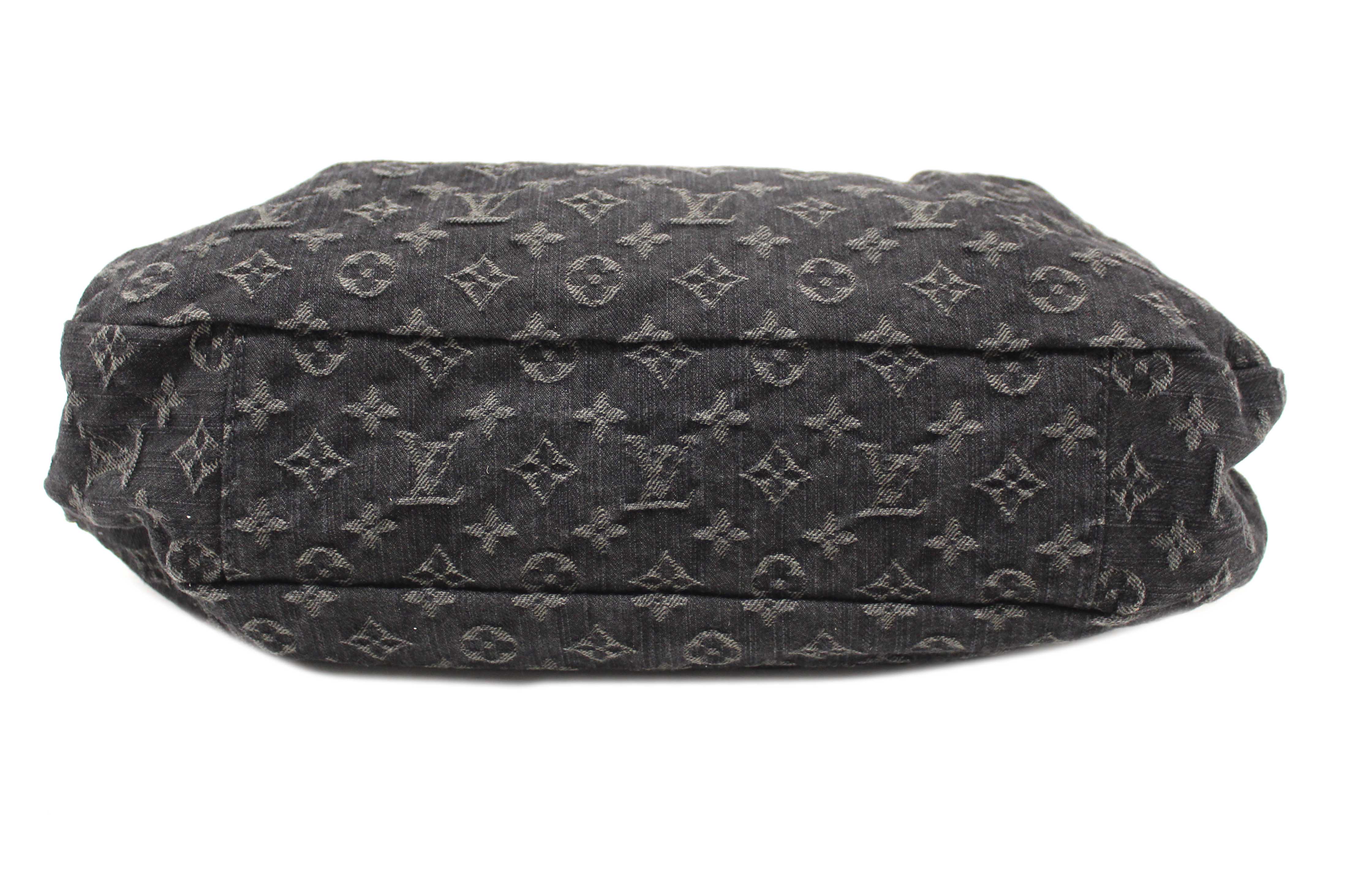 Authentic Louis Vuitton Black Monogram Denim Denim Daily PM Hobo Shoulder Bag