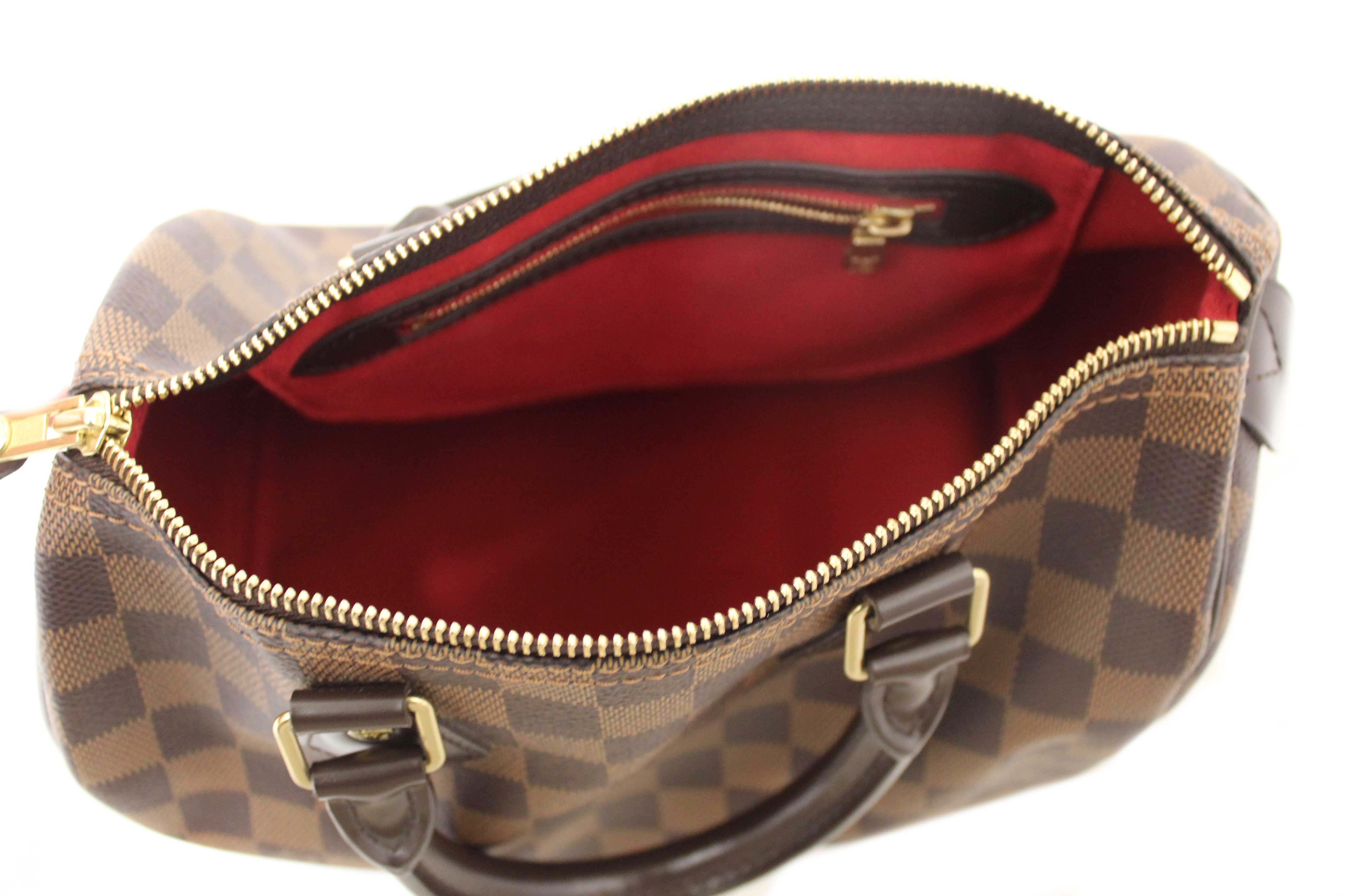 Authentic Louis Vuitton Damier Ebene Speedy 25 Hand Bag