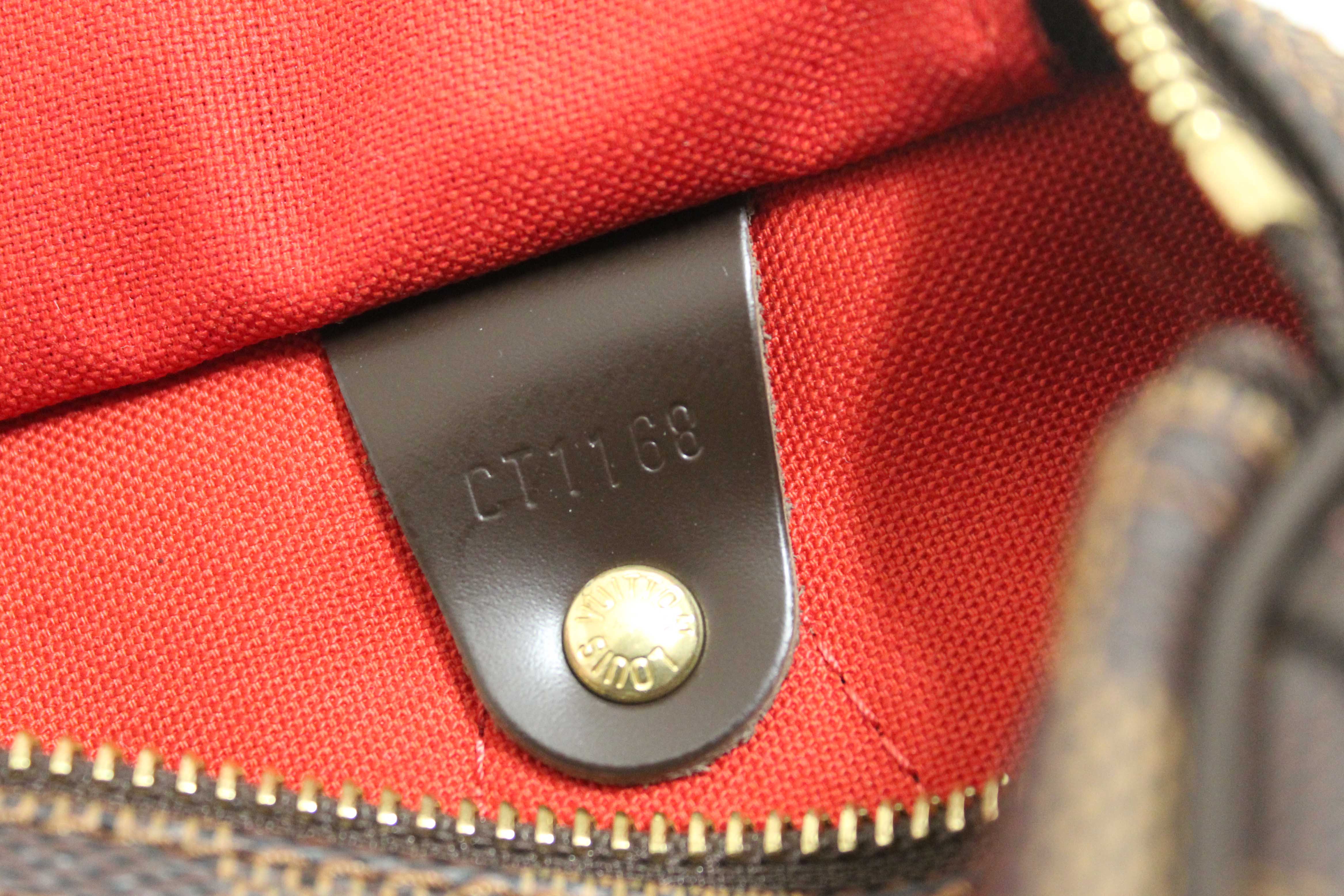 Authentic Louis Vuitton Damier Ebene Speedy 25 Hand Bag