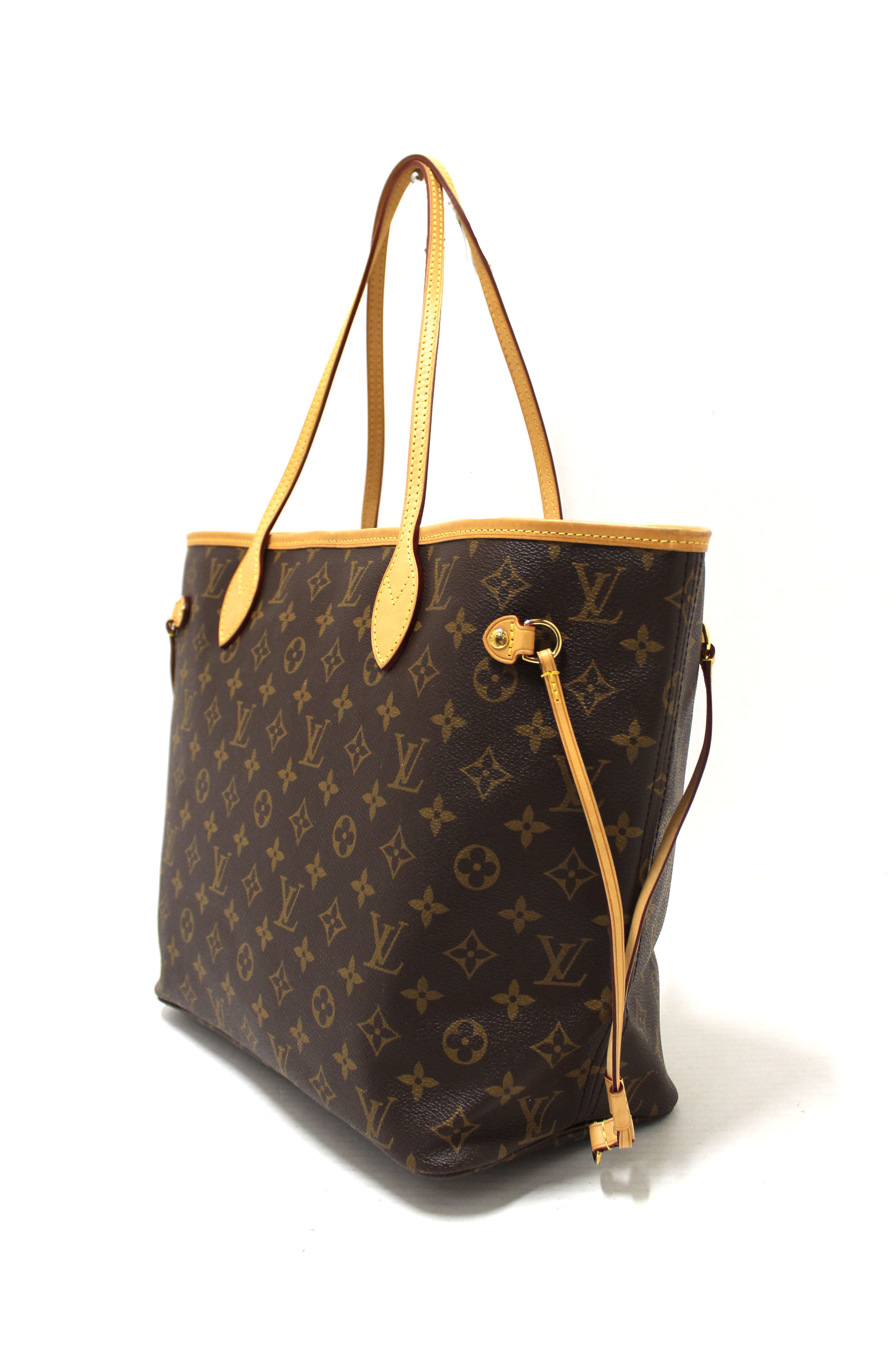 Authentic Louis Vuitton Classic Monogram with Pivoine Pink Neverfull MM Shoulder Tote Bag