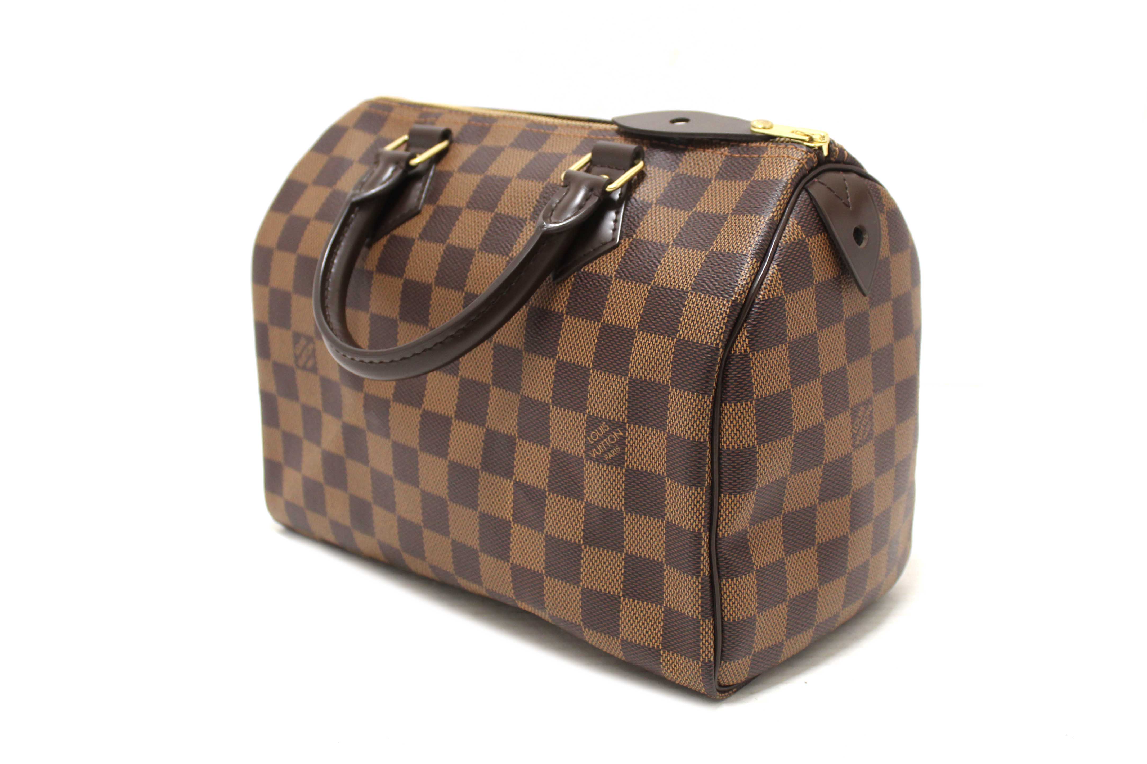 Authentic Louis Vuitton Damier Ebene Speedy 25 Hand Bag
