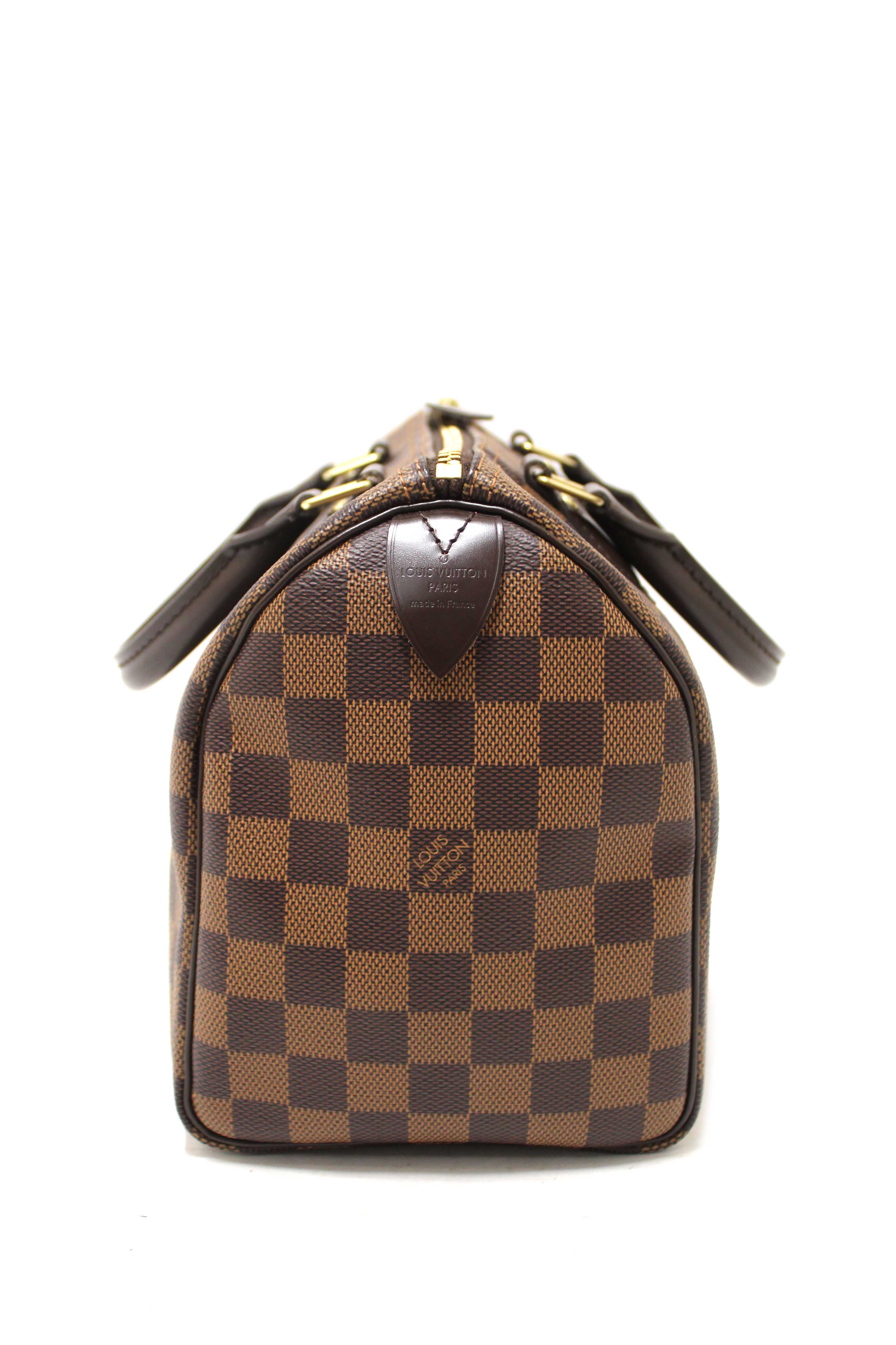 Authentic Louis Vuitton Damier Ebene Speedy 25 Hand Bag