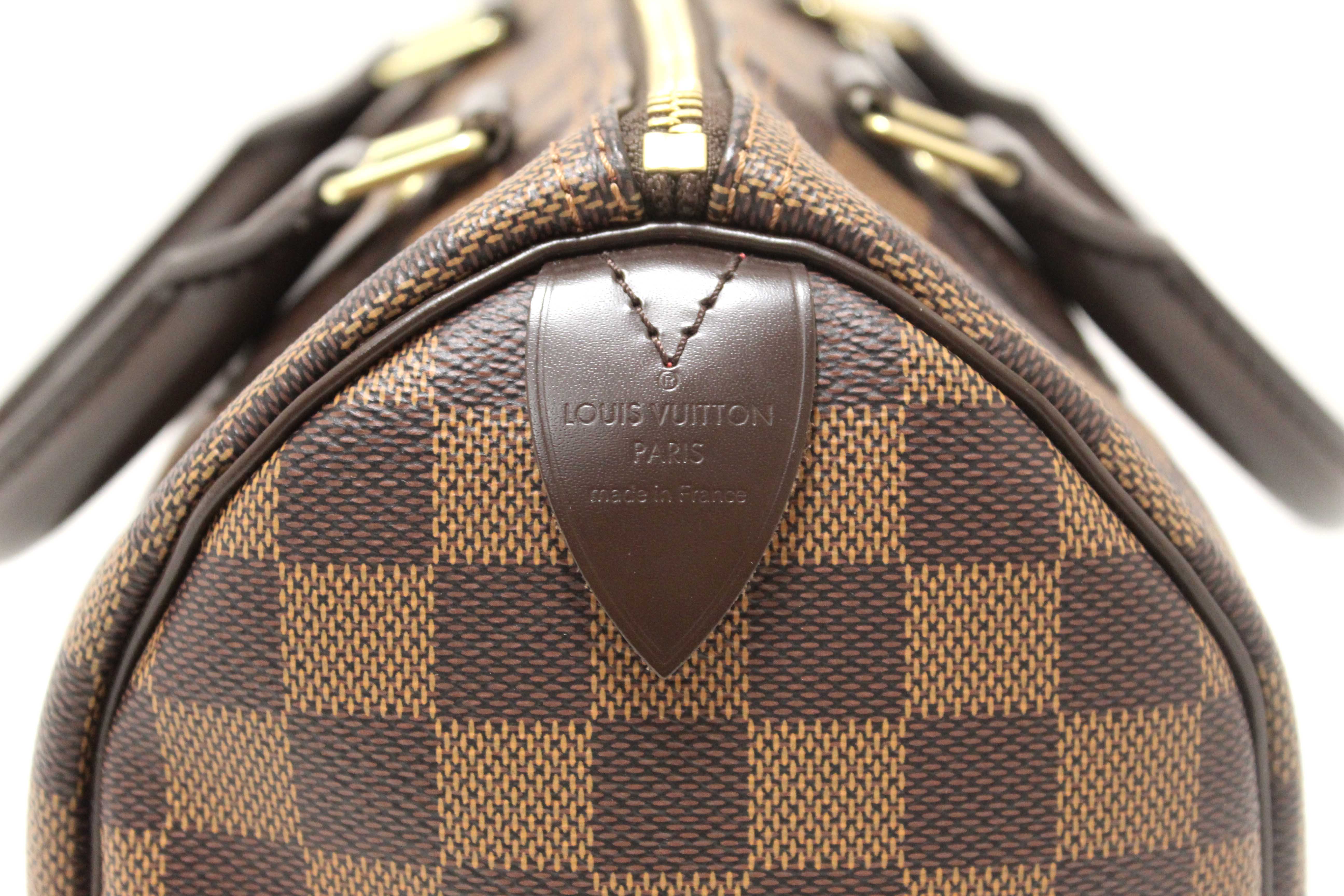 Authentic Louis Vuitton Damier Ebene Speedy 25 Hand Bag