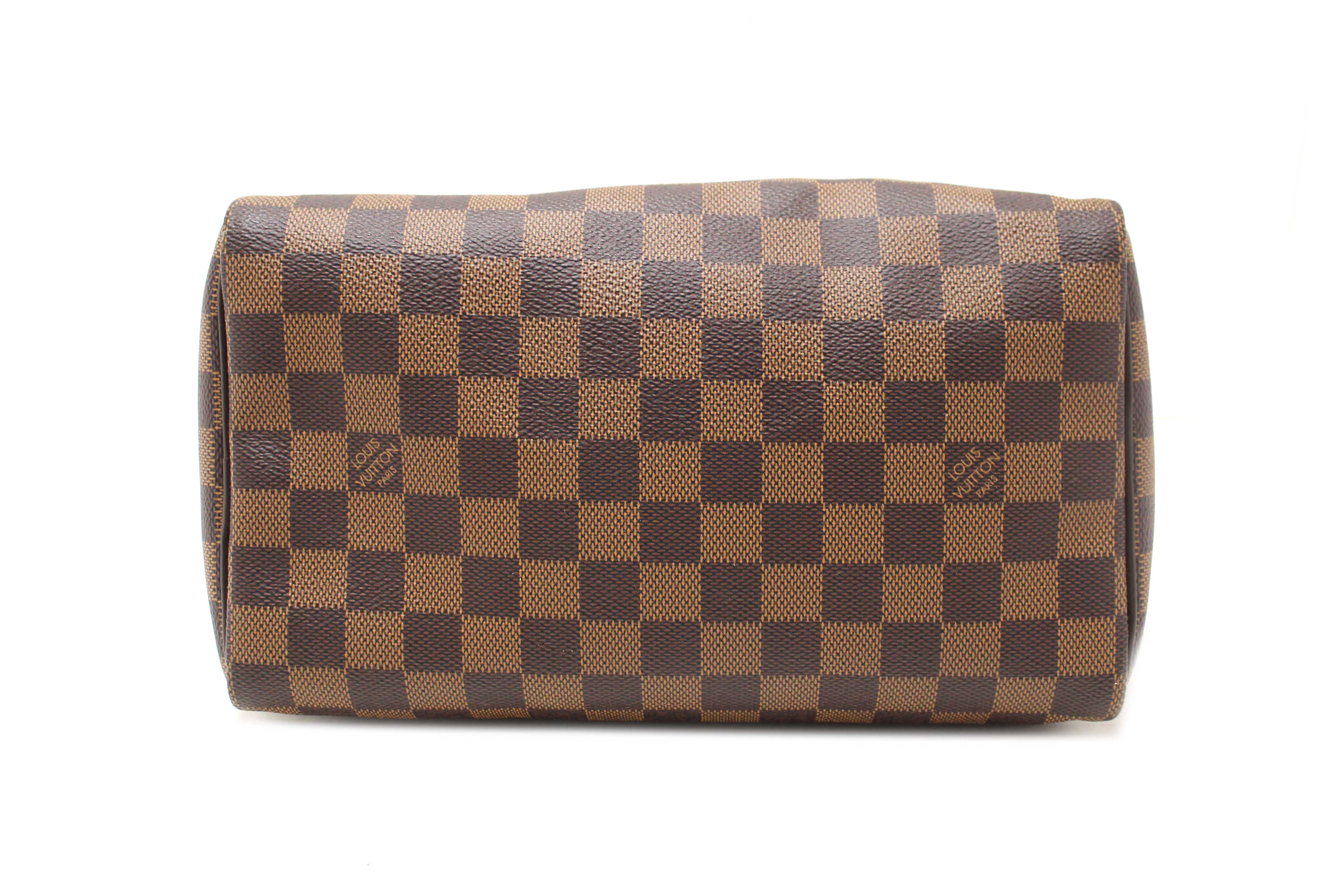 Authentic Louis Vuitton Damier Ebene Speedy 25 Hand Bag