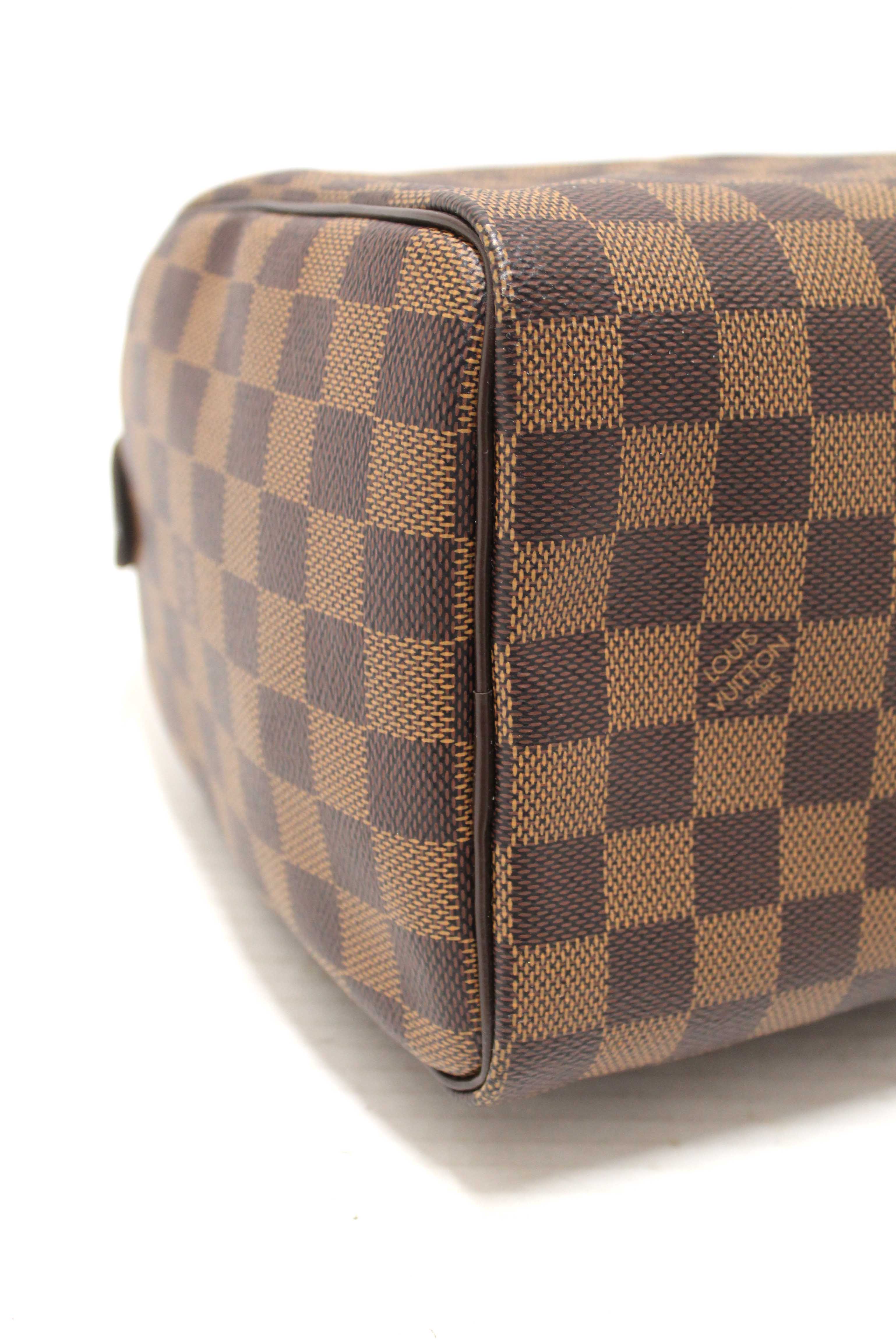 Authentic Louis Vuitton Damier Ebene Speedy 25 Hand Bag