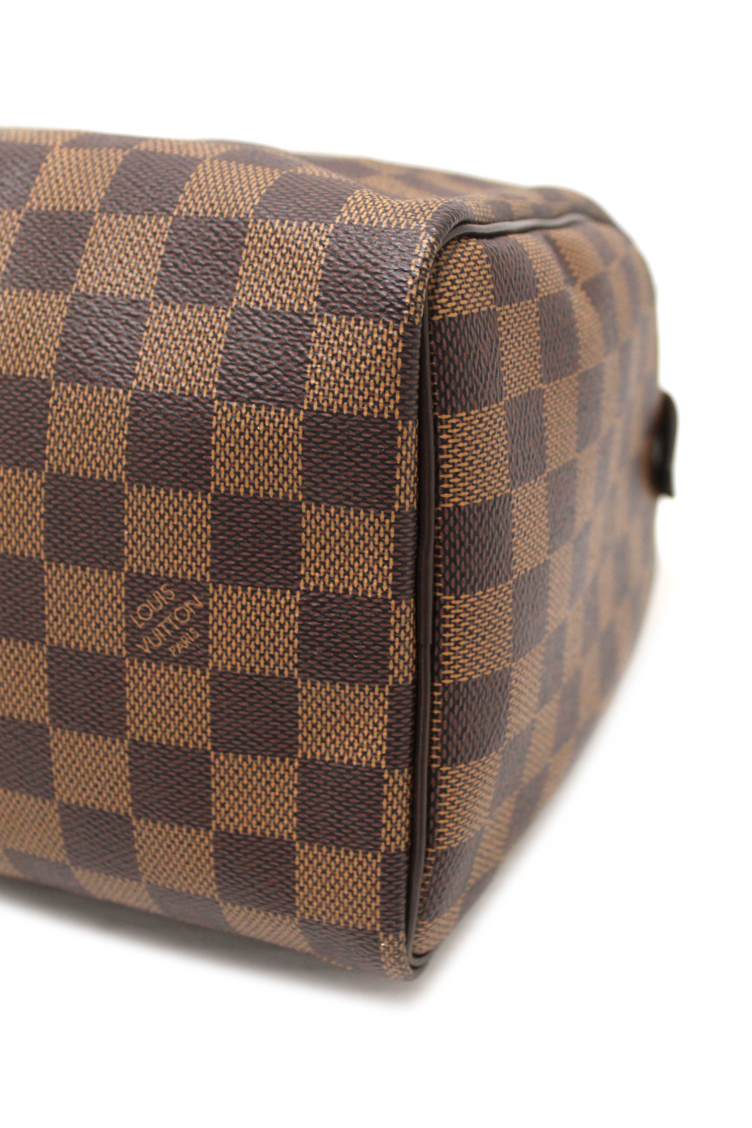 Authentic Louis Vuitton Damier Ebene Speedy 25 Hand Bag