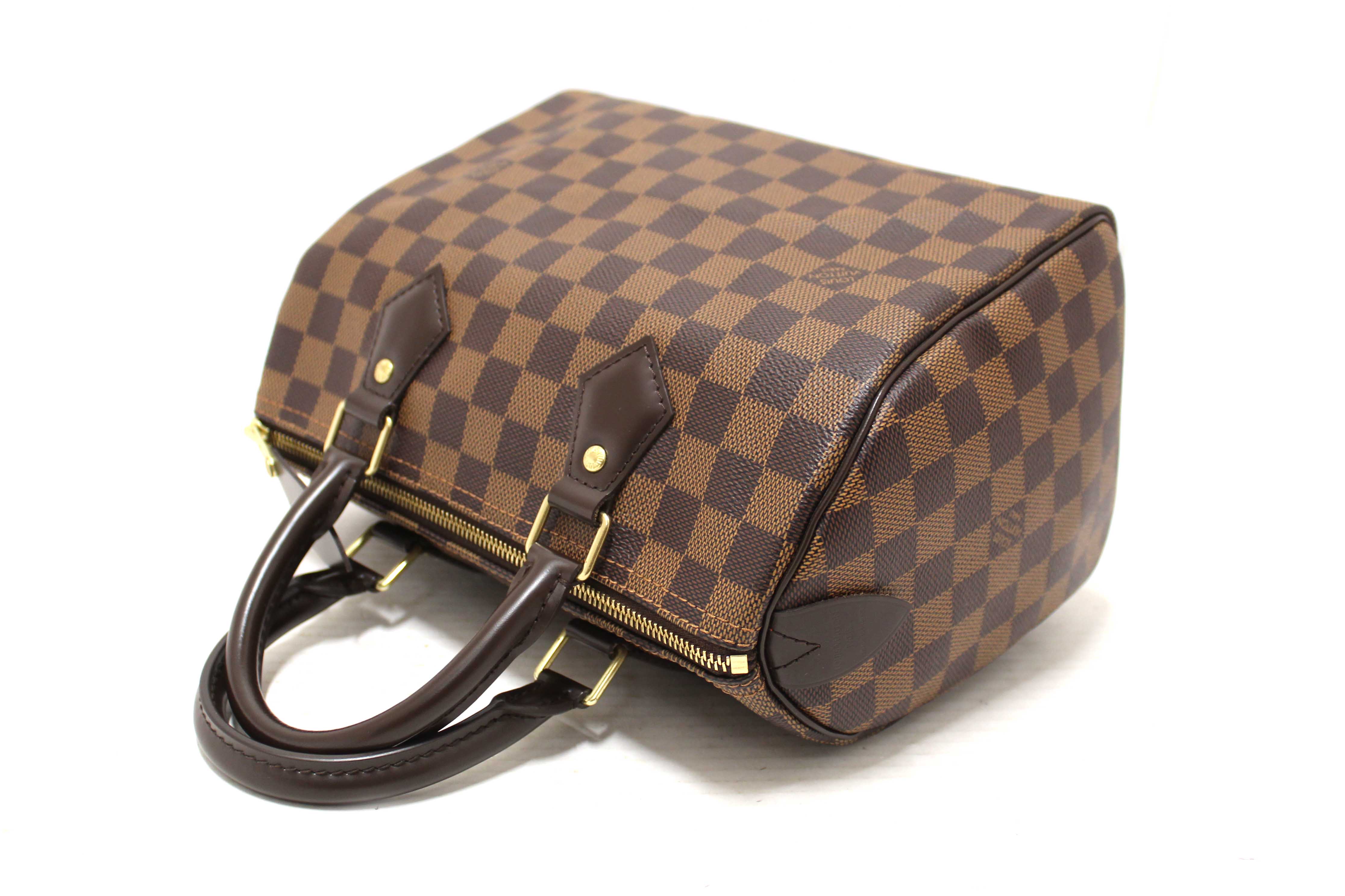 Authentic Louis Vuitton Damier Ebene Speedy 25 Hand Bag