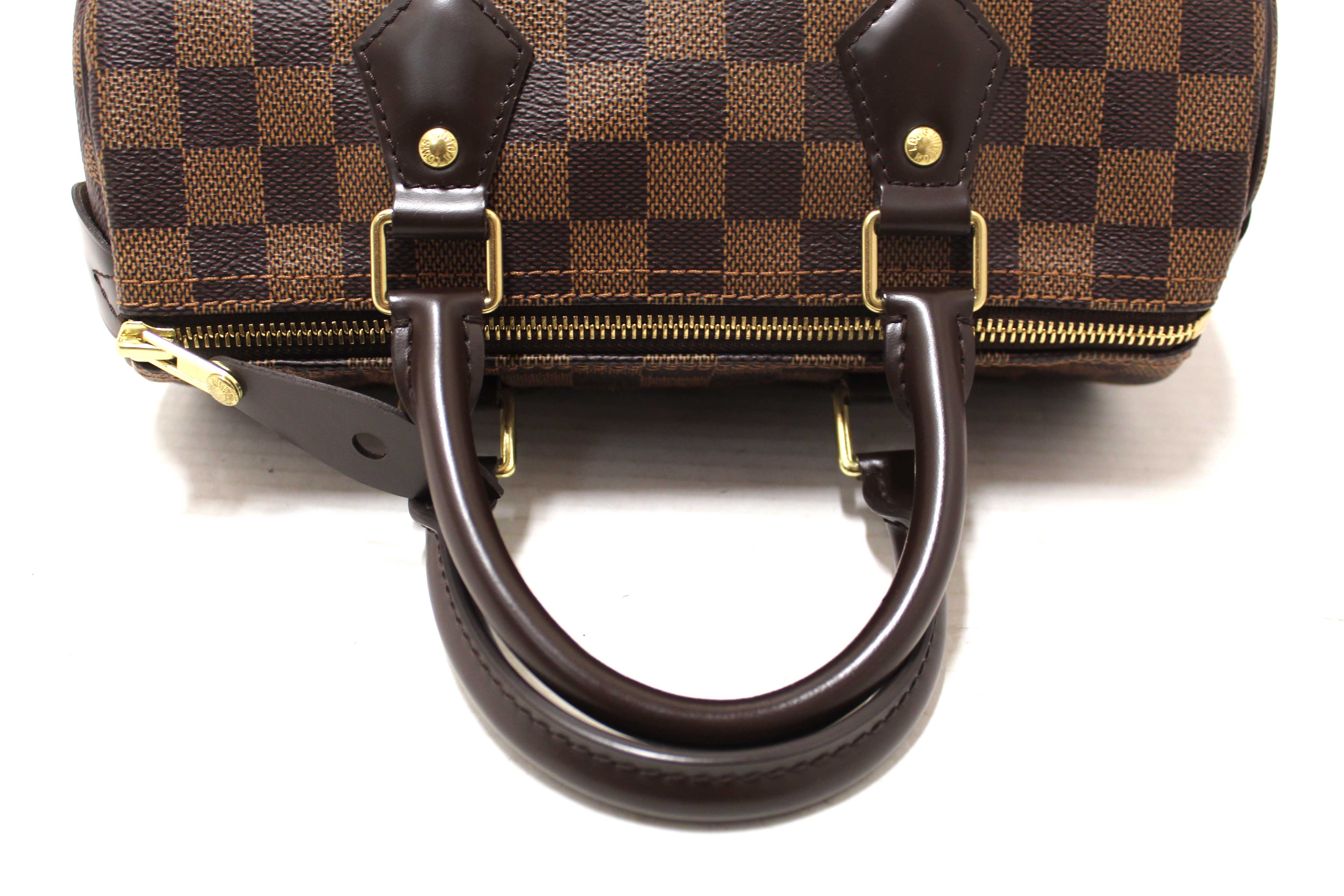 Authentic Louis Vuitton Damier Ebene Speedy 25 Hand Bag