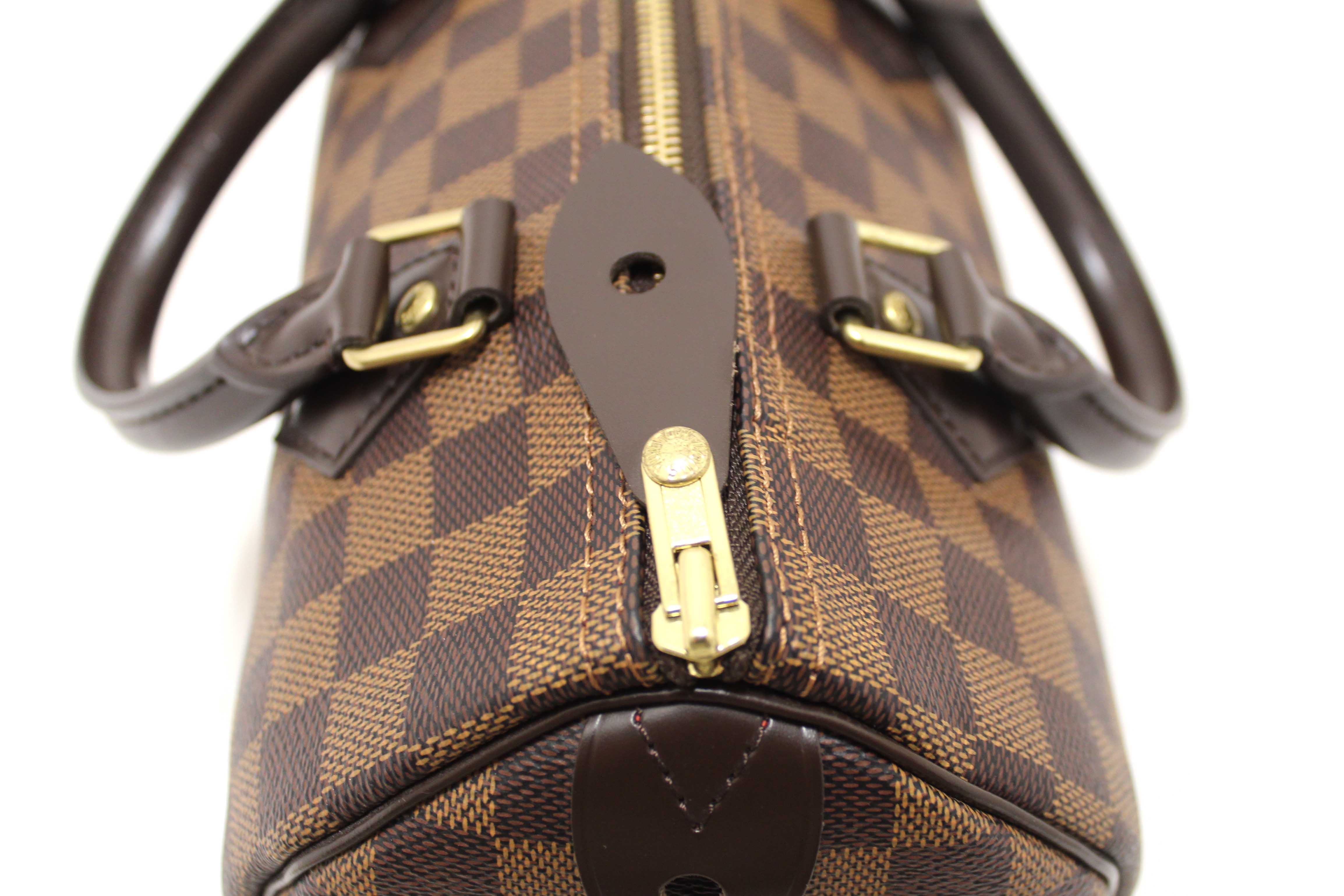 Authentic Louis Vuitton Damier Ebene Speedy 25 Hand Bag