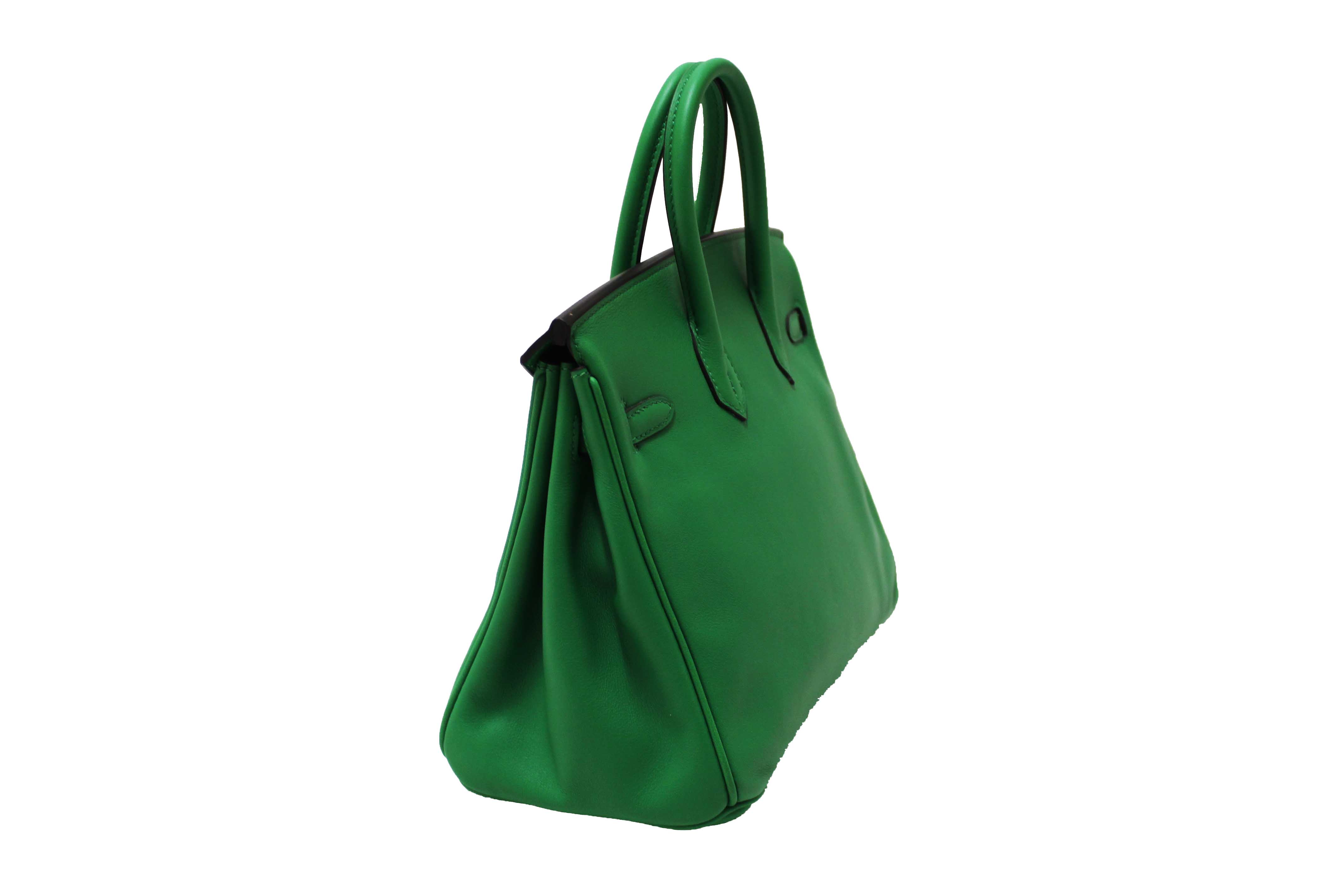 Authentic Hermes Menthe Swift Leather Gold Hardware Birkin 25 Handbag