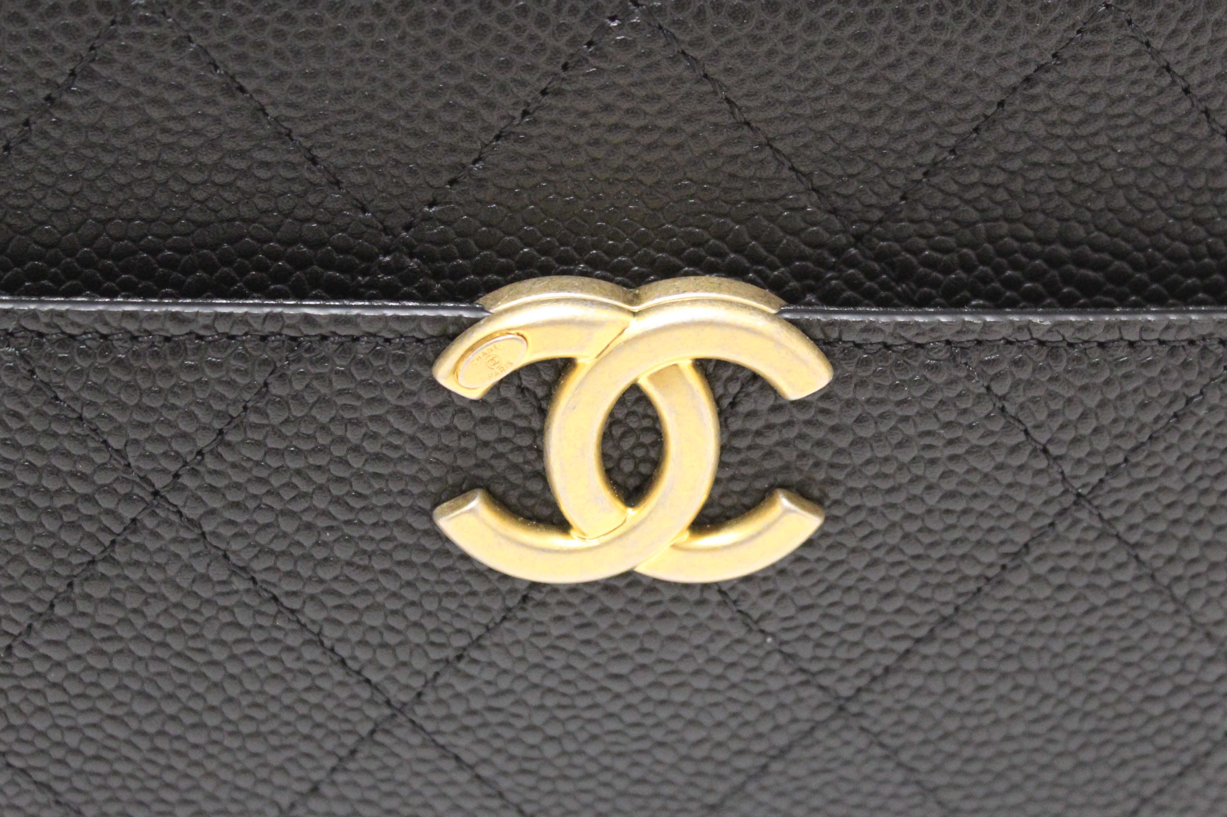 Authentic Chanel Black Quilted Caviar Leather Chic Affinity Waist bag
