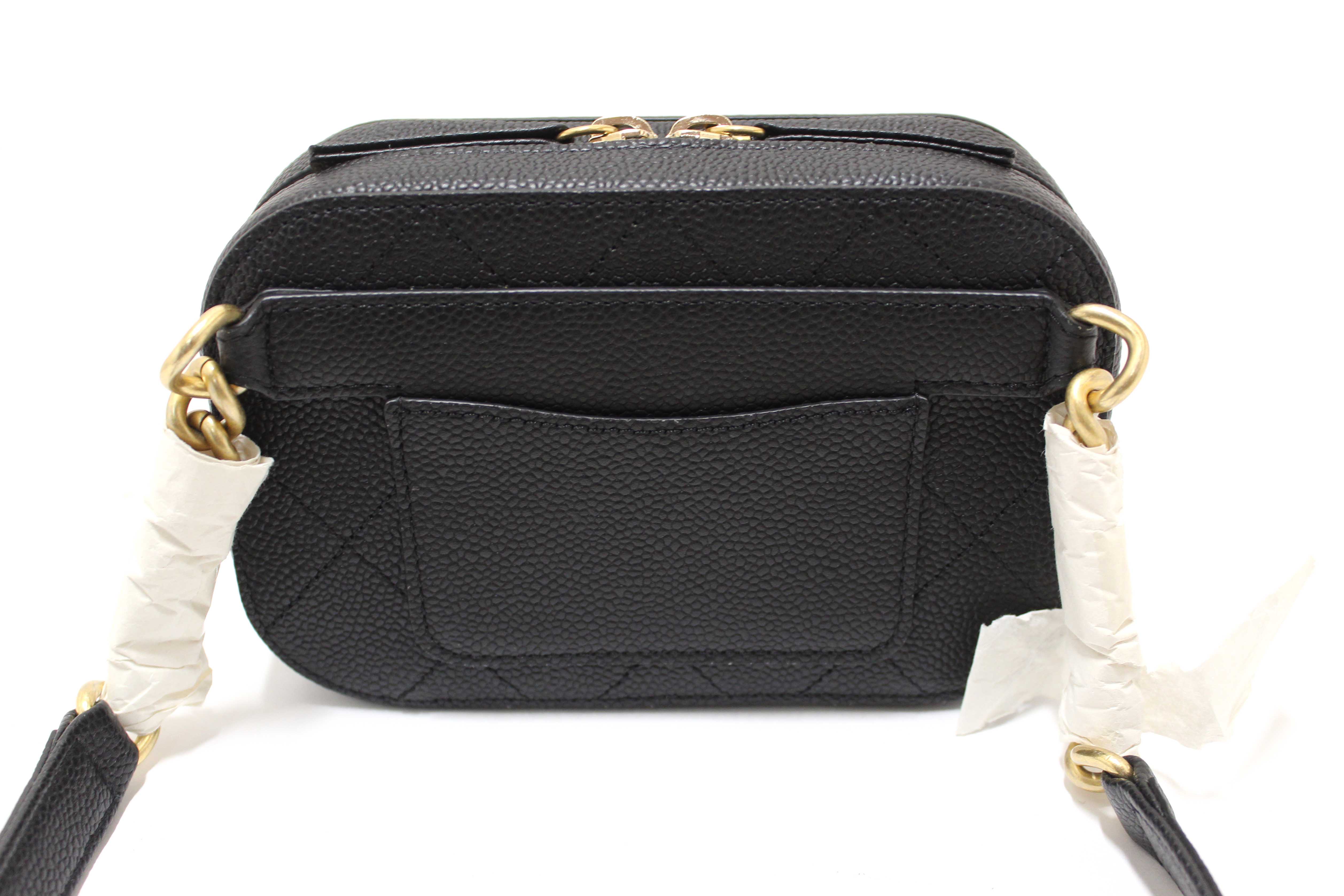 Authentic Chanel Black Quilted Caviar Leather Chic Affinity Waist bag