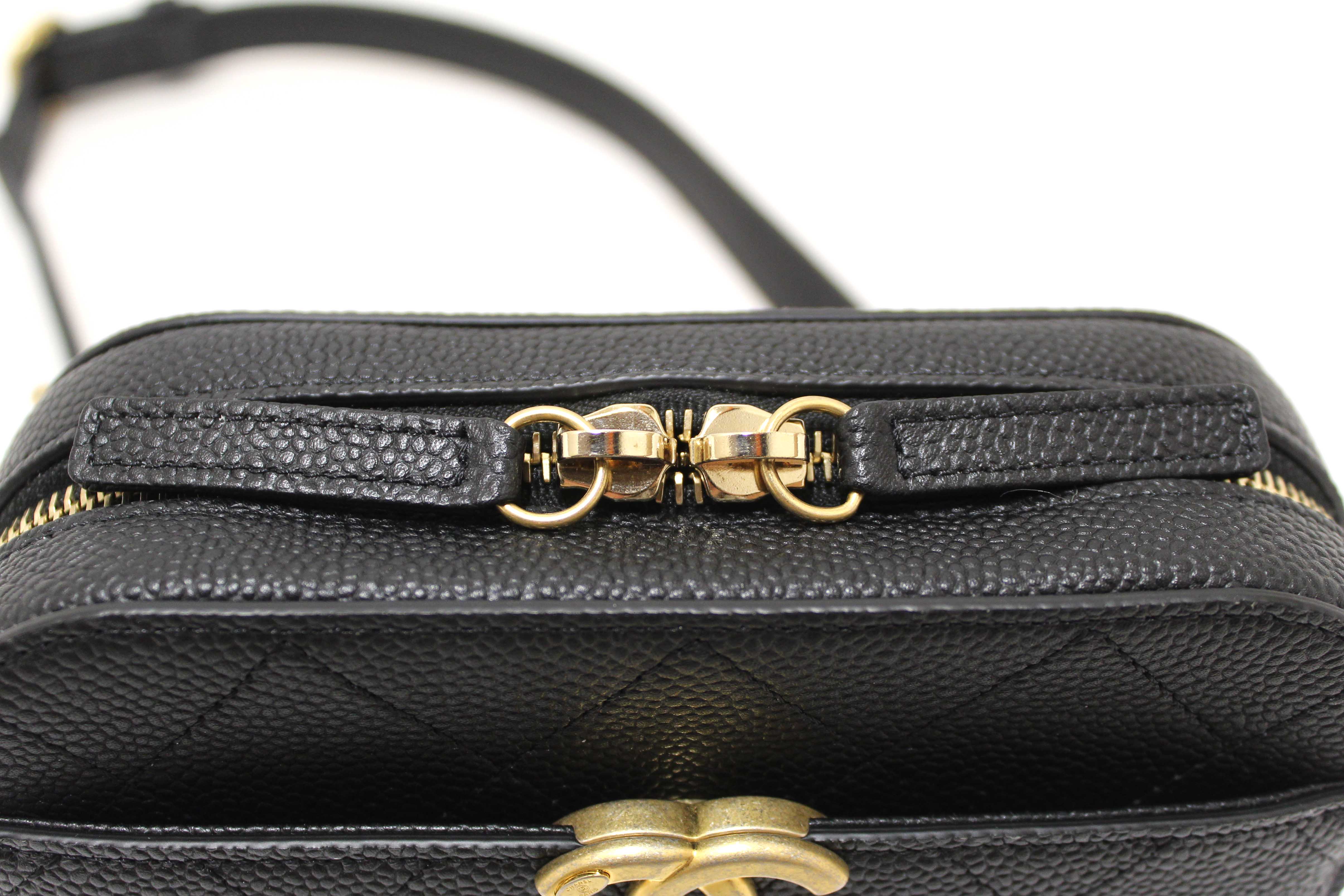 Authentic Chanel Black Quilted Caviar Leather Chic Affinity Waist bag