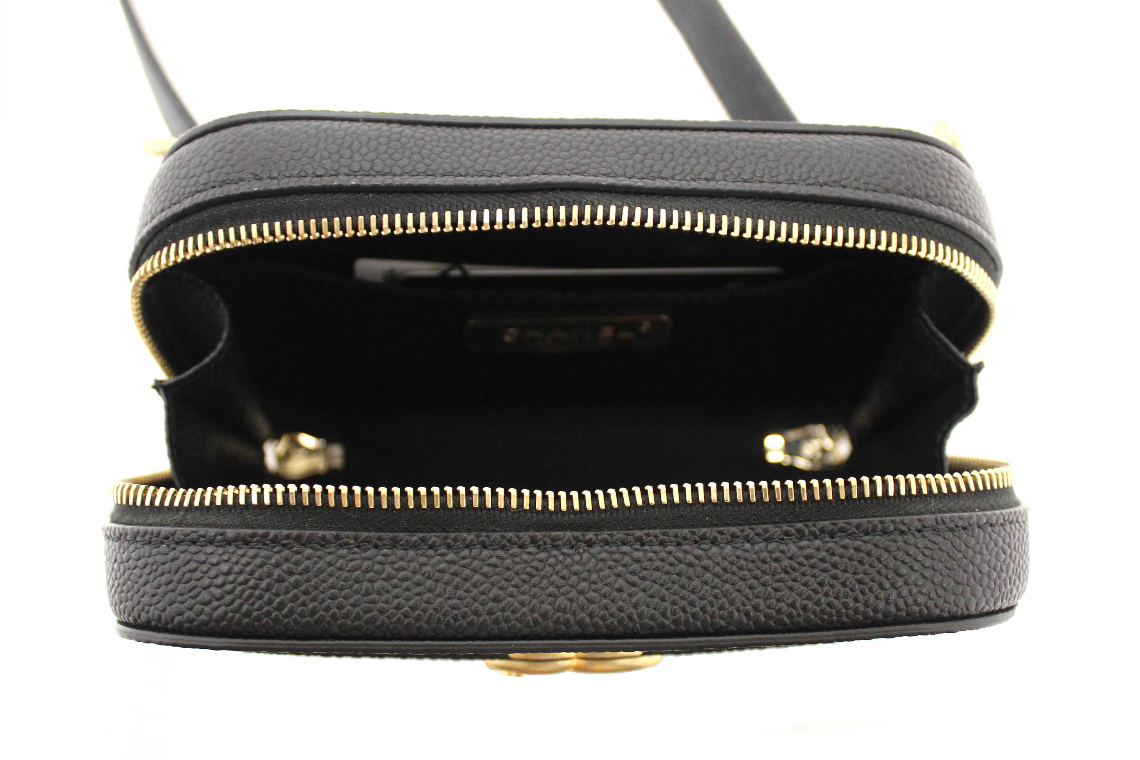 Authentic Chanel Black Quilted Caviar Leather Chic Affinity Waist bag