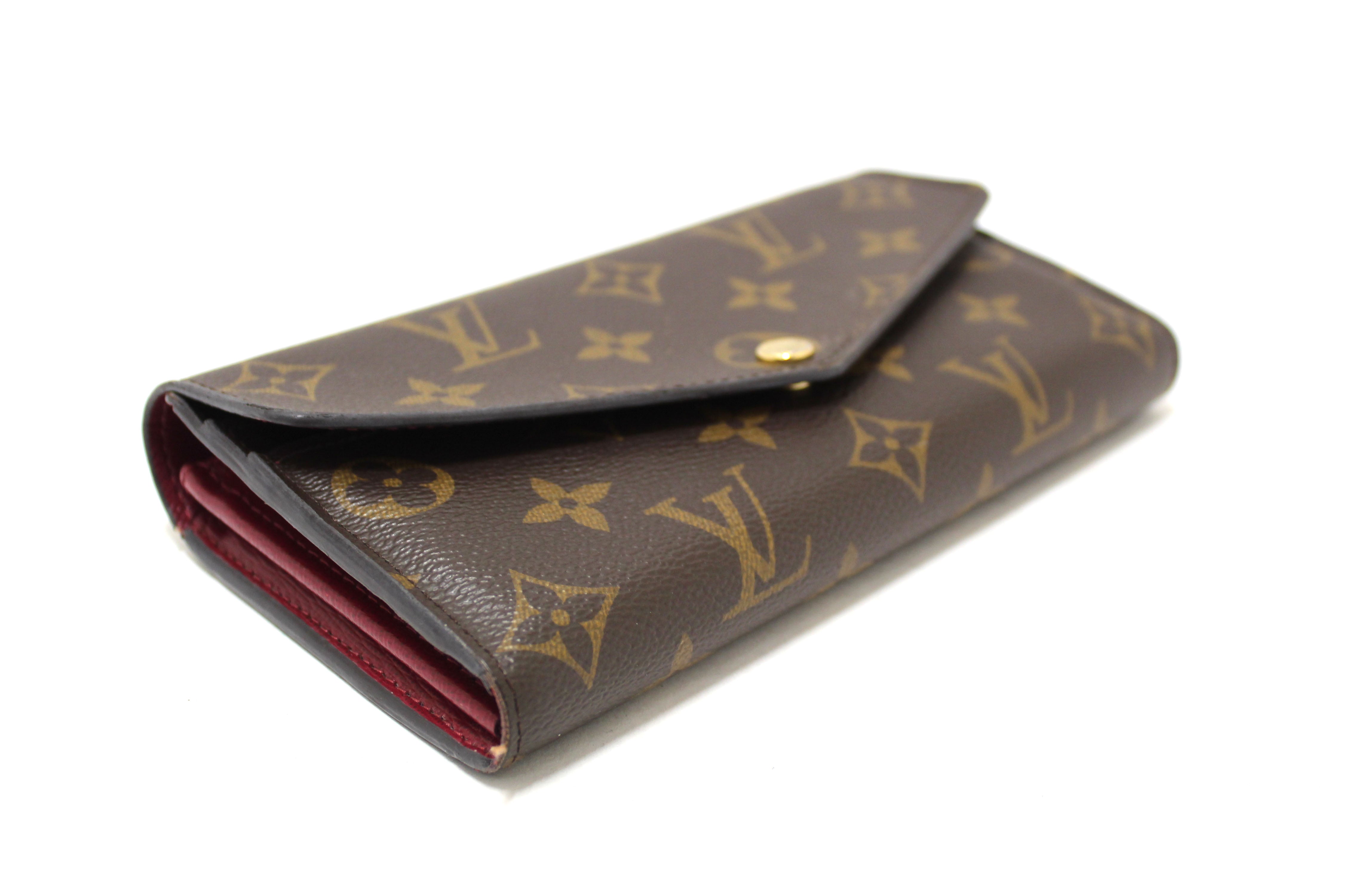 Authentic Louis Vuitton Classic Monogram/Fuchsia Pink Sarah Wallet