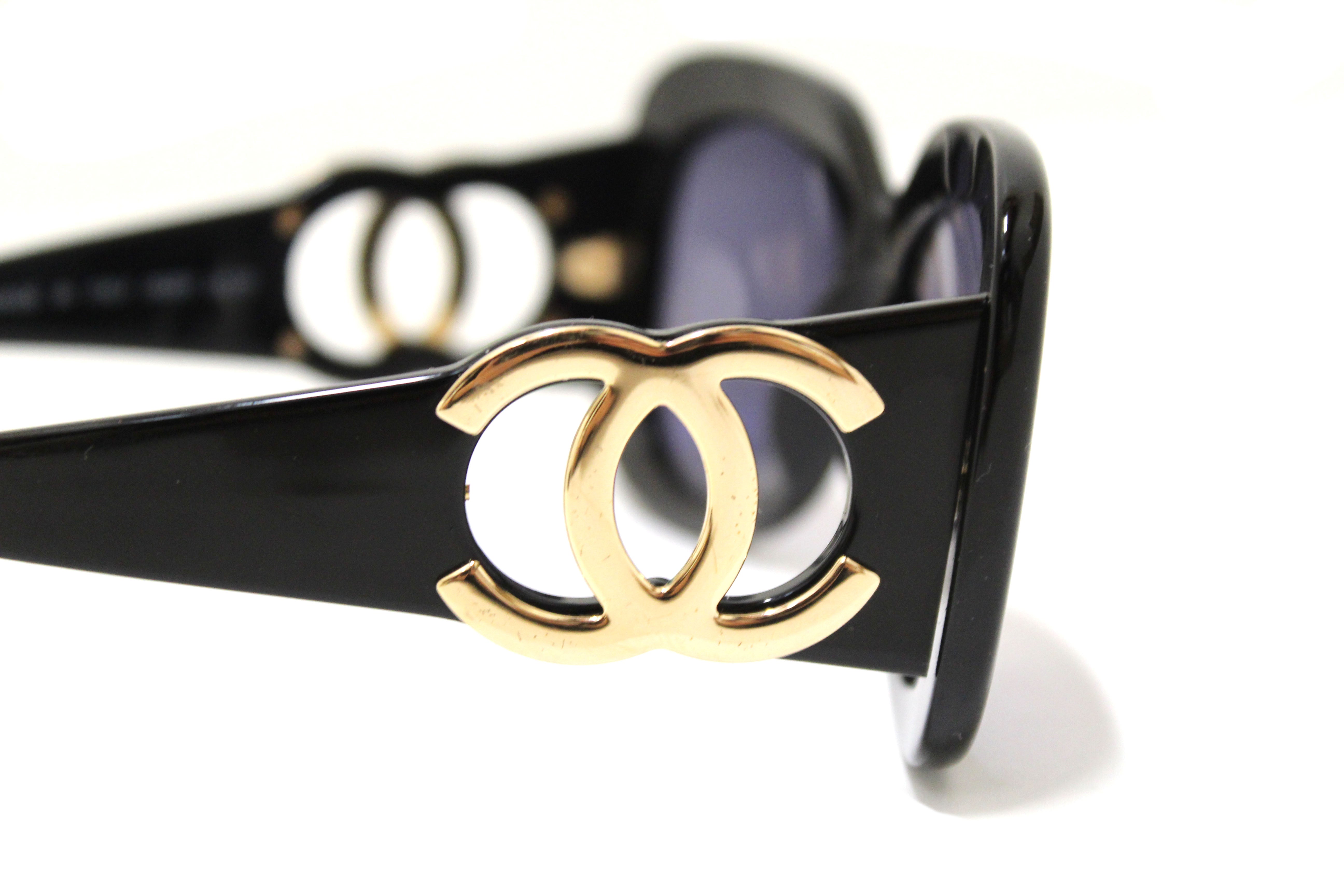 Chanel Vintage CC Logo Sunglasses Black