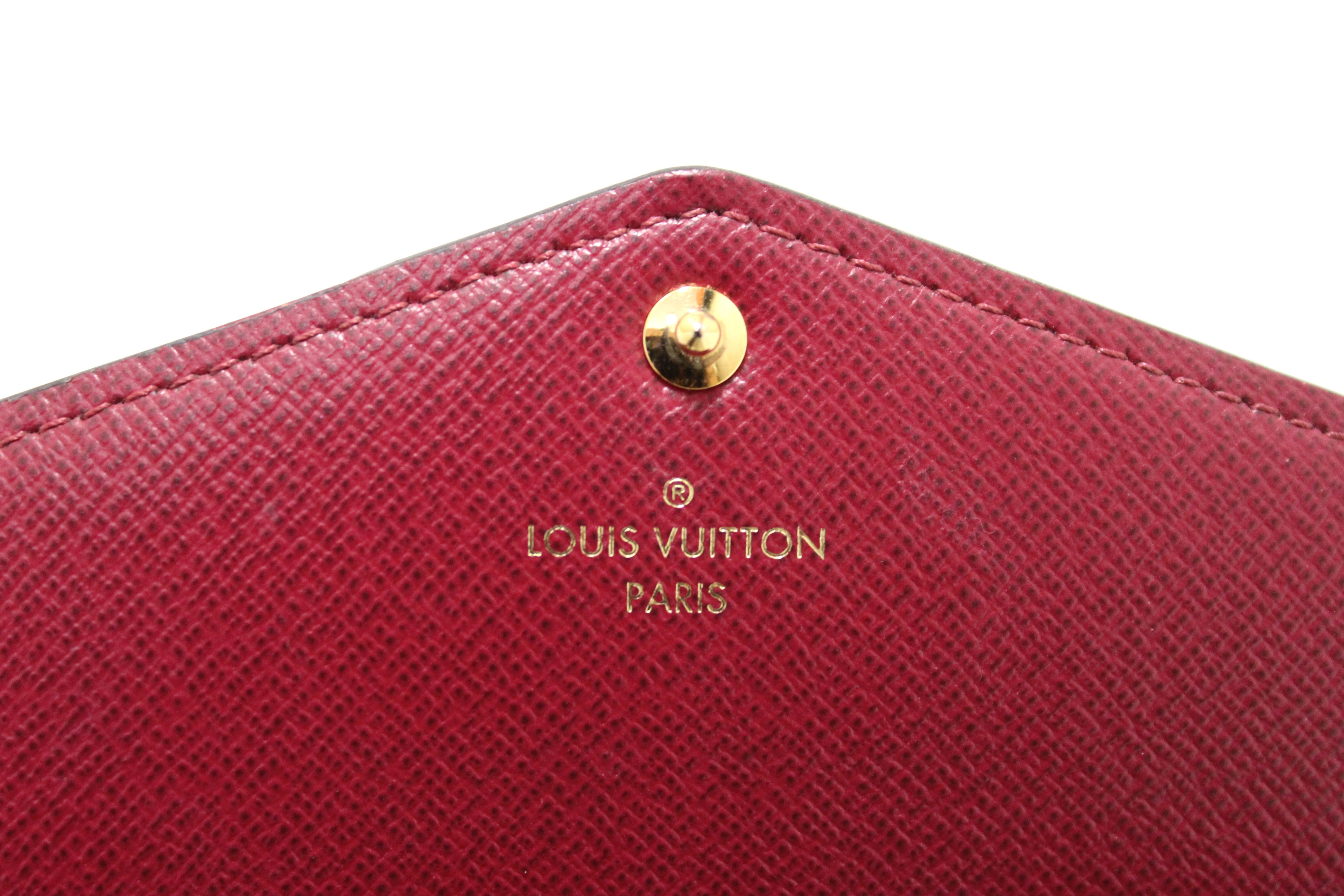 Authentic Louis Vuitton Classic Monogram/Fuchsia Pink Sarah Wallet