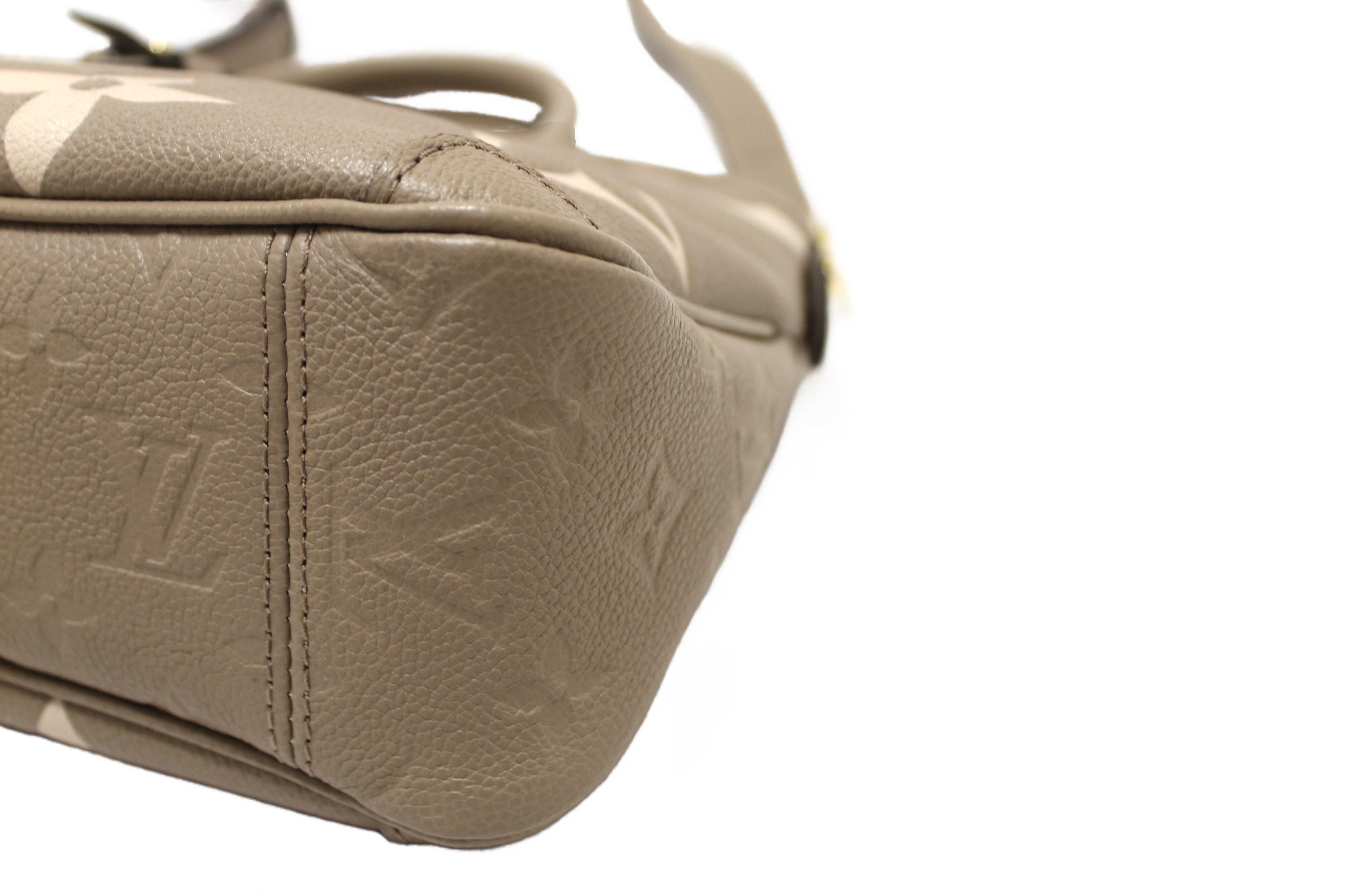 Authentic Louis Vuitton Tourterelle / Crème Beige Monogram Empreinte Leather Trianon PM Tote Bag