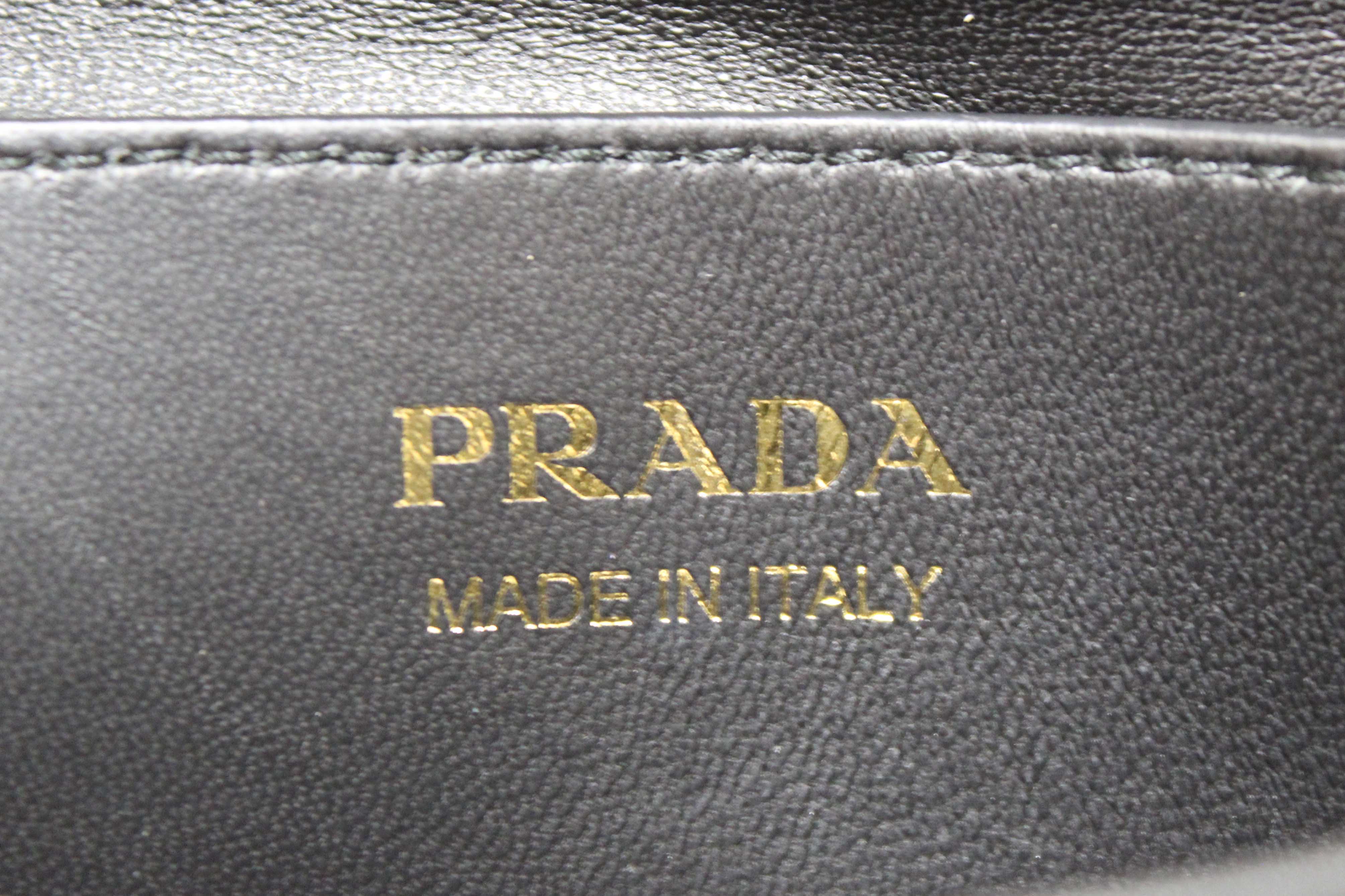 Authentic Prada Black Saffiano Leather Medium Double Bag