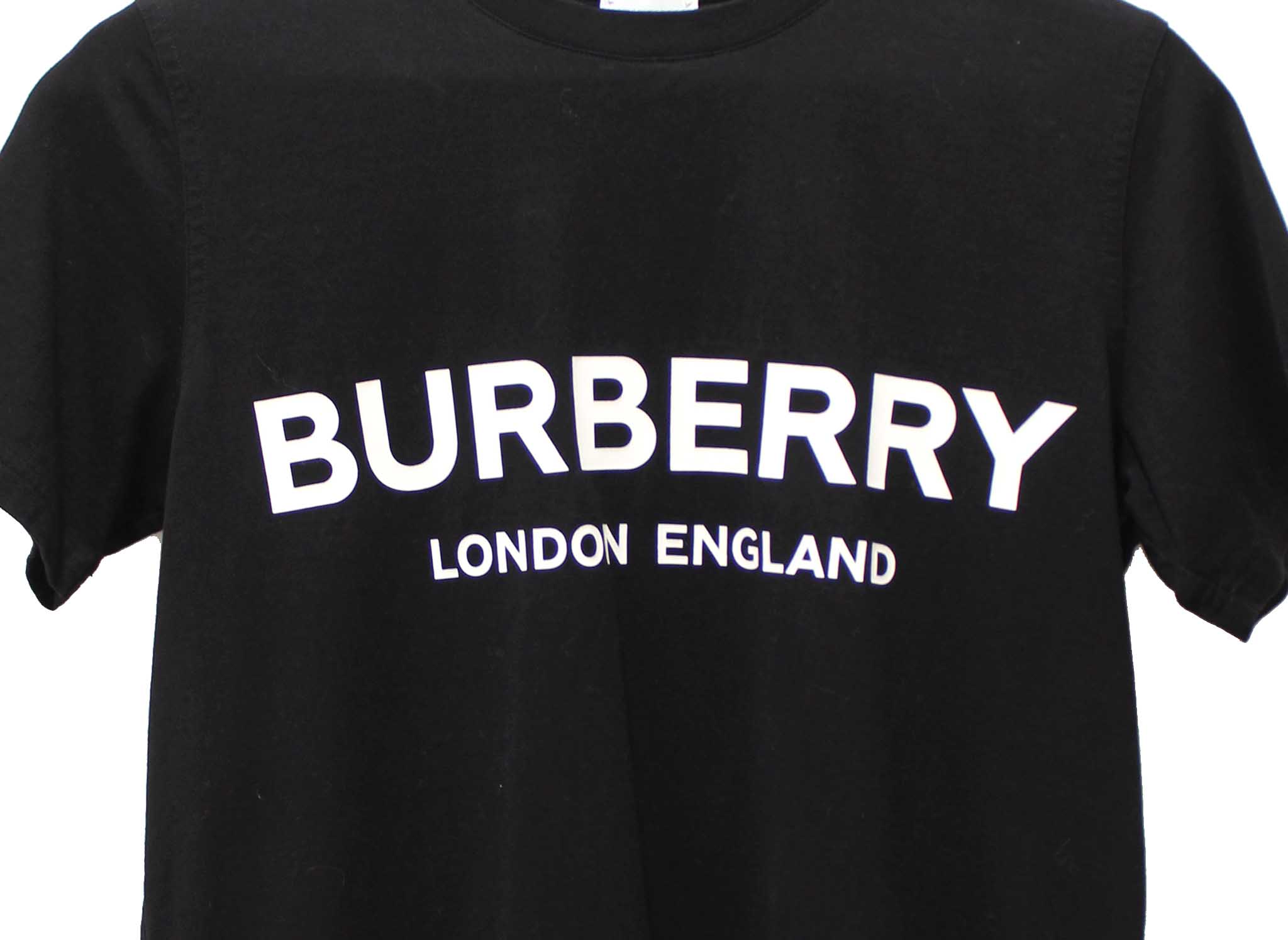 Authentic Burberry Black Cotton Logo Print T-shirt size S