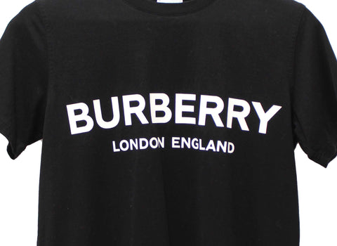 Authentic Burberry Black Cotton Logo Print T-shirt size S