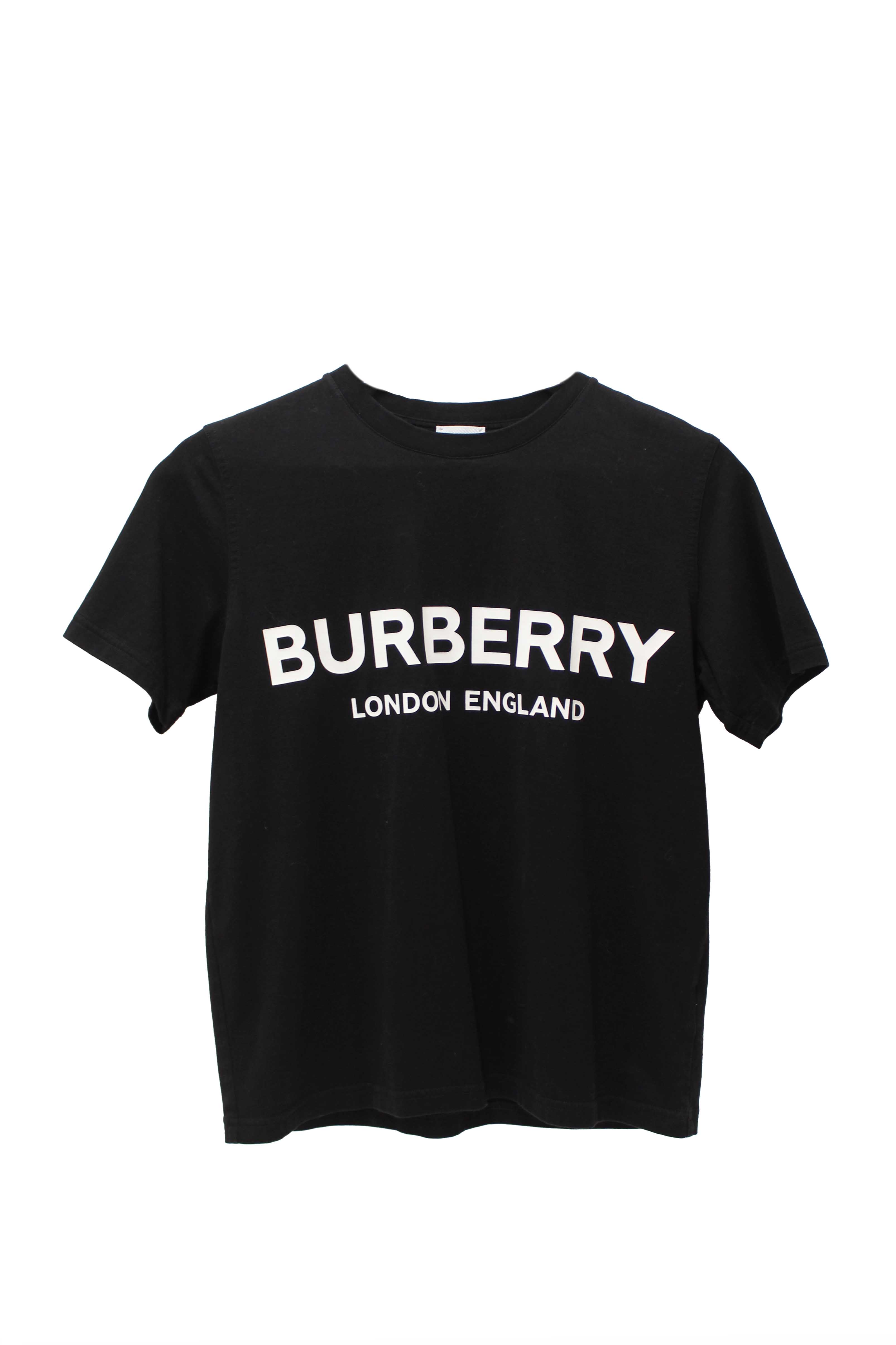 Authentic Burberry Black Cotton Logo Print T-shirt size S