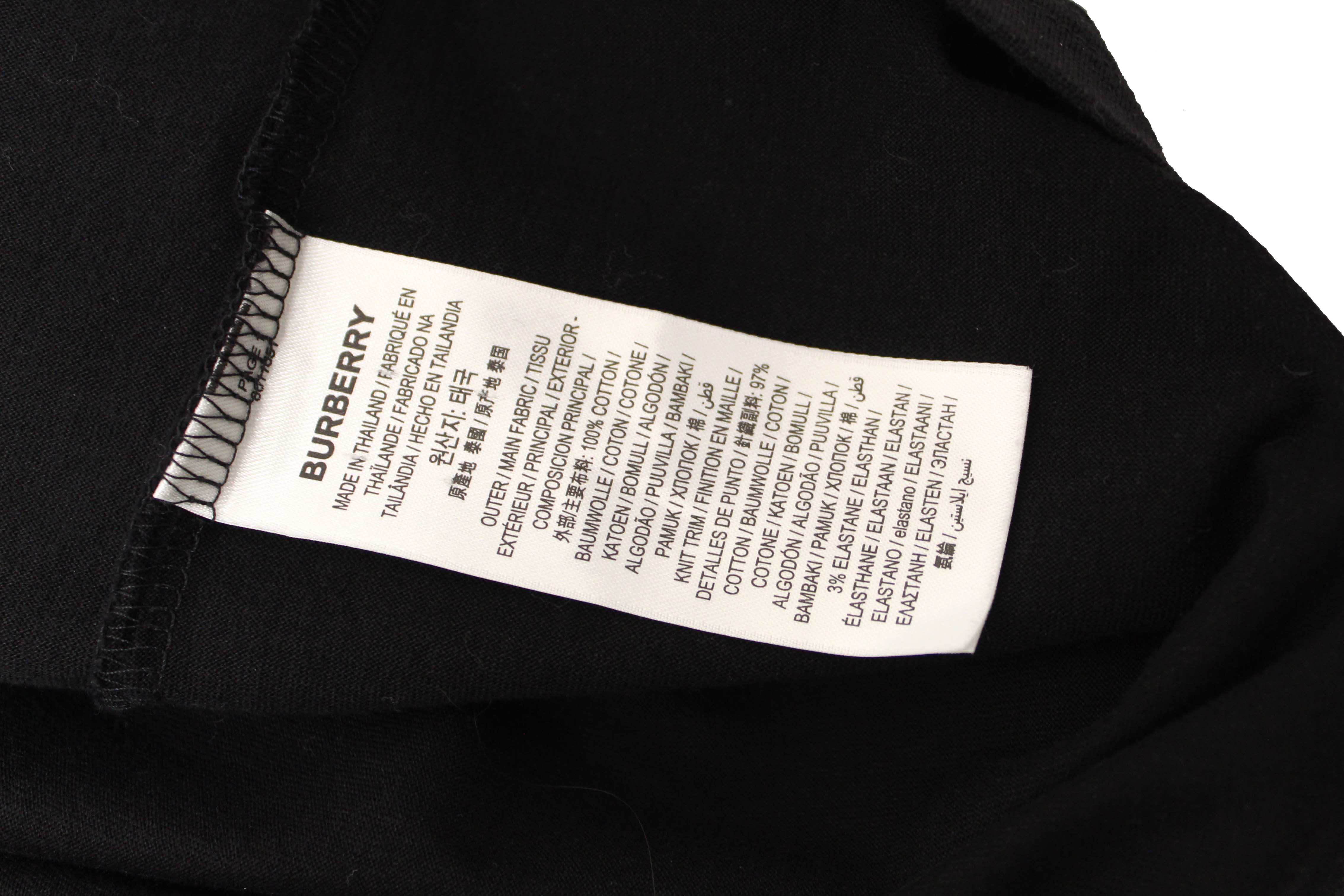 Authentic Burberry Black Cotton Logo Print T-shirt size S