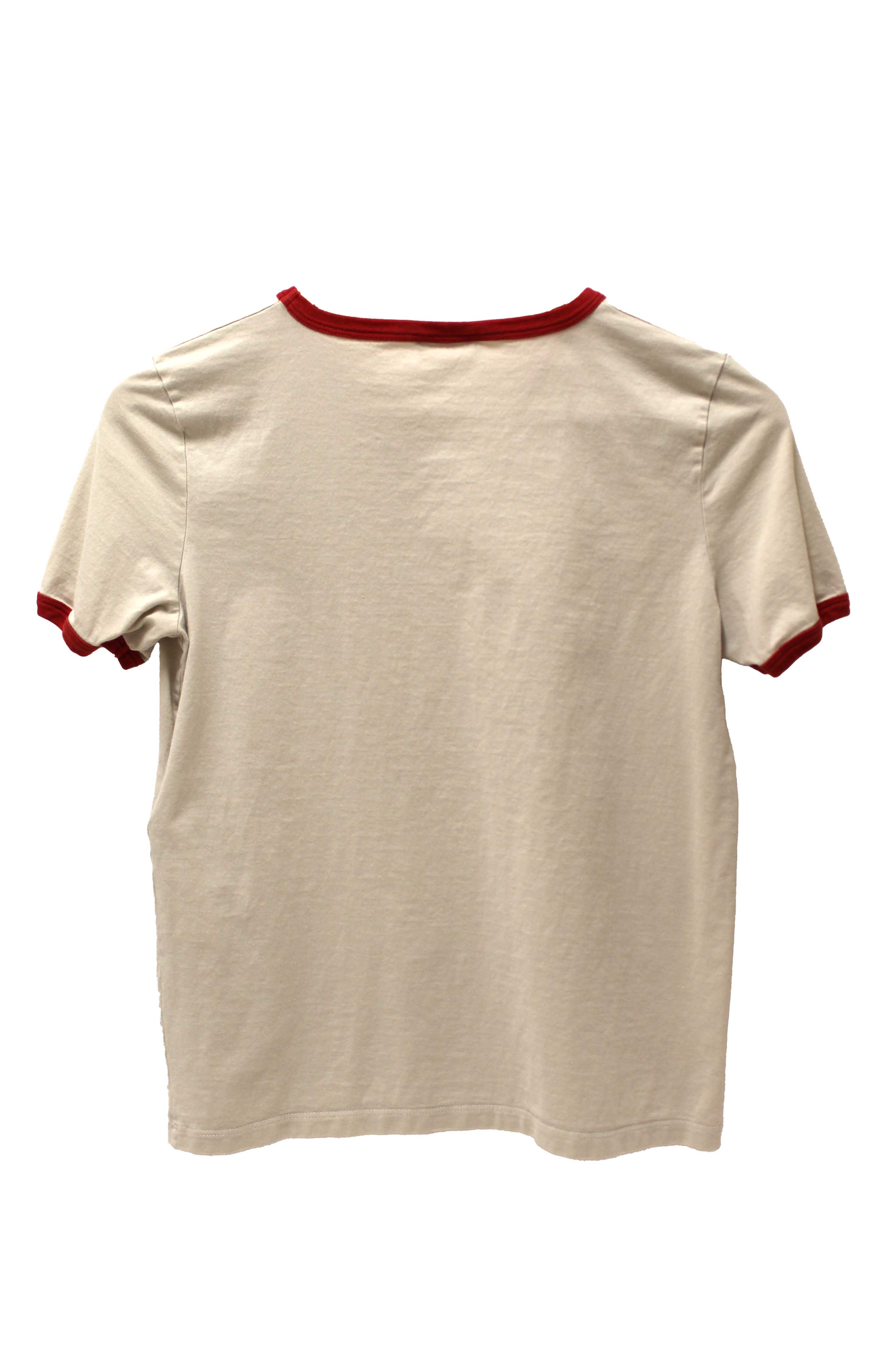 Authentic Celine Neutral and Red Cotton Graphic Print T-shirt size S