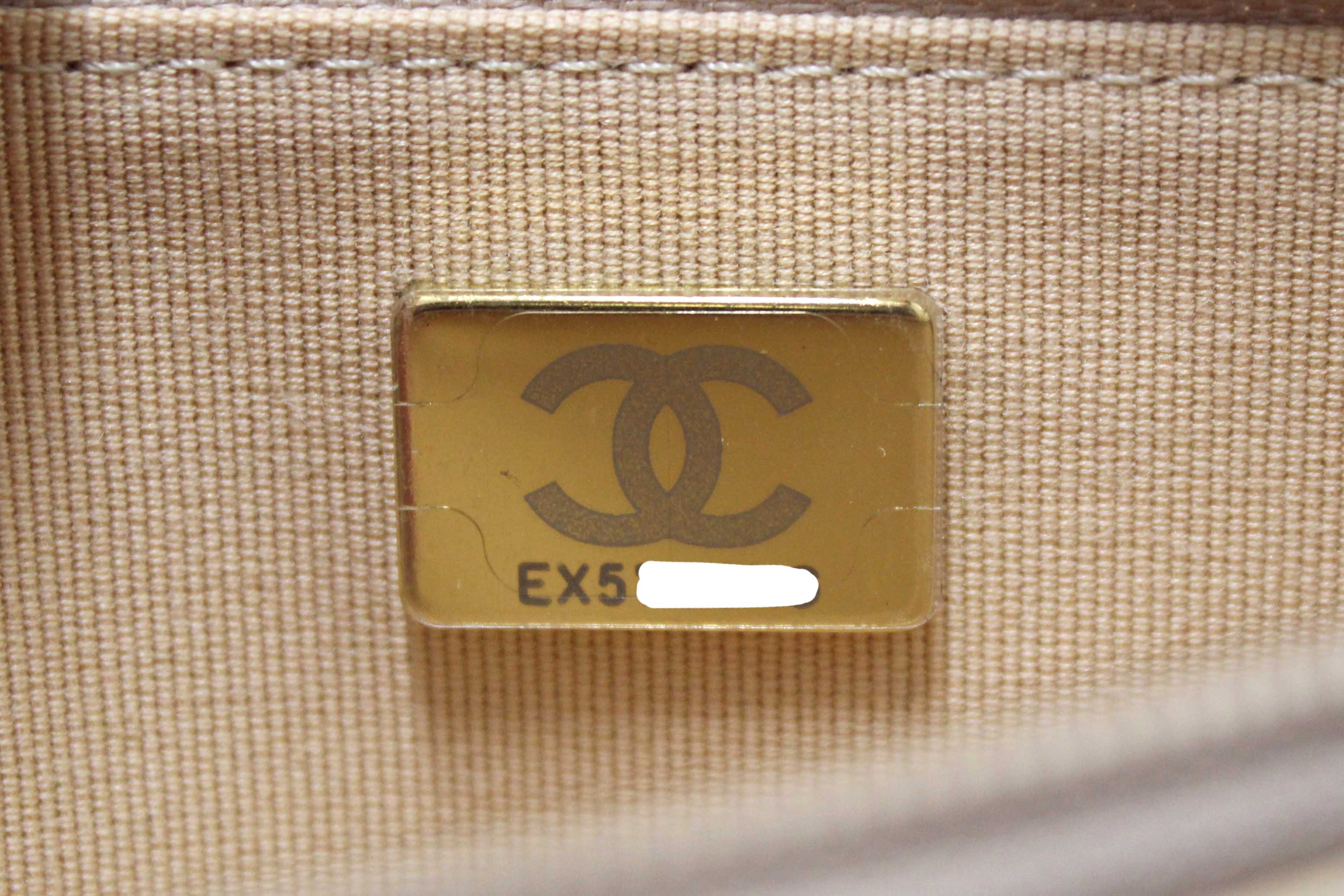 Authentic NEW Chanel Beige Quilted Caviar Leather Wallet On Chain WOC/ Clutch Bag