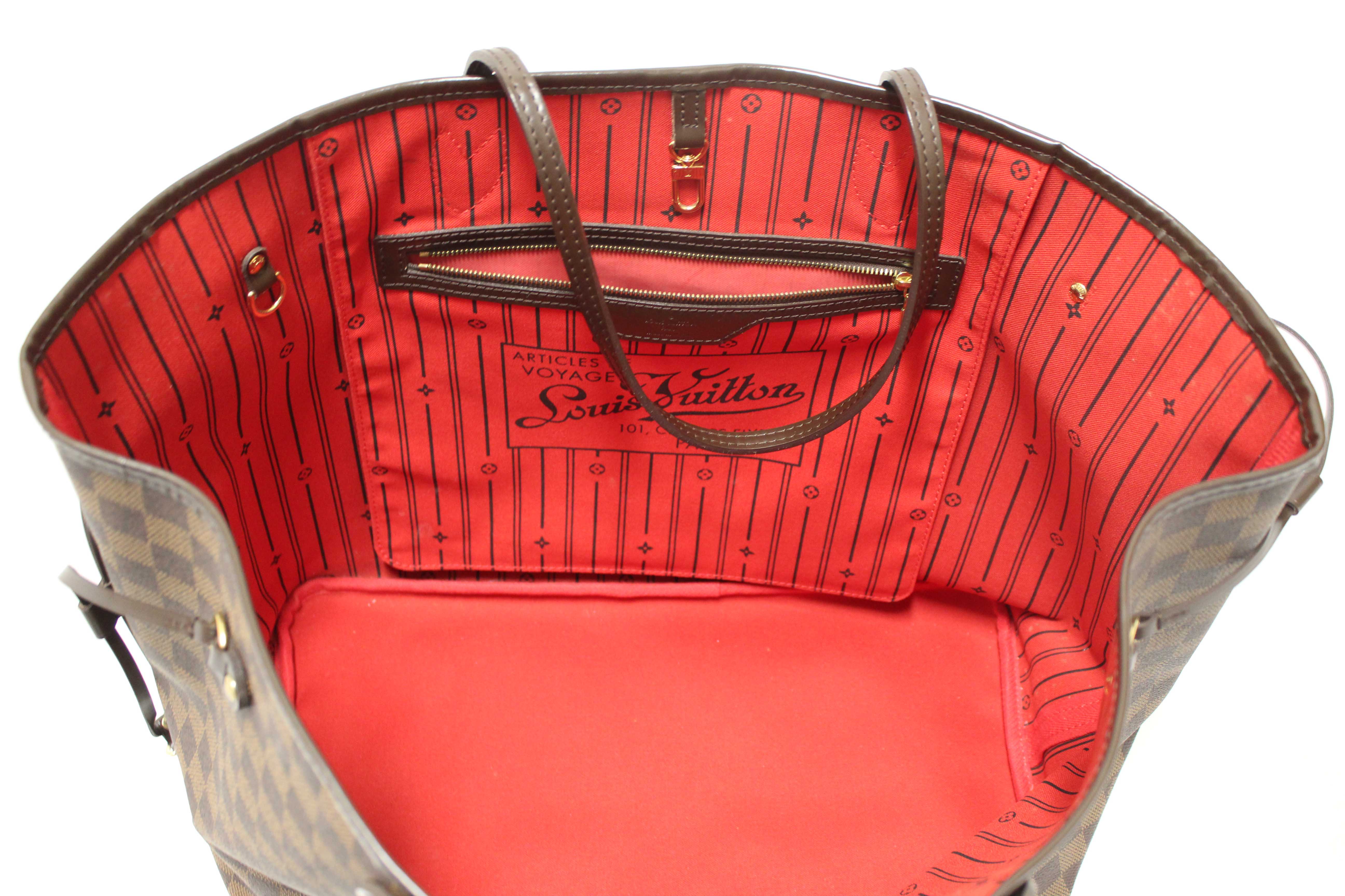 Authentic Louis Vuitton Damier Ebene Neverfull GM Tote Shoulder Bag