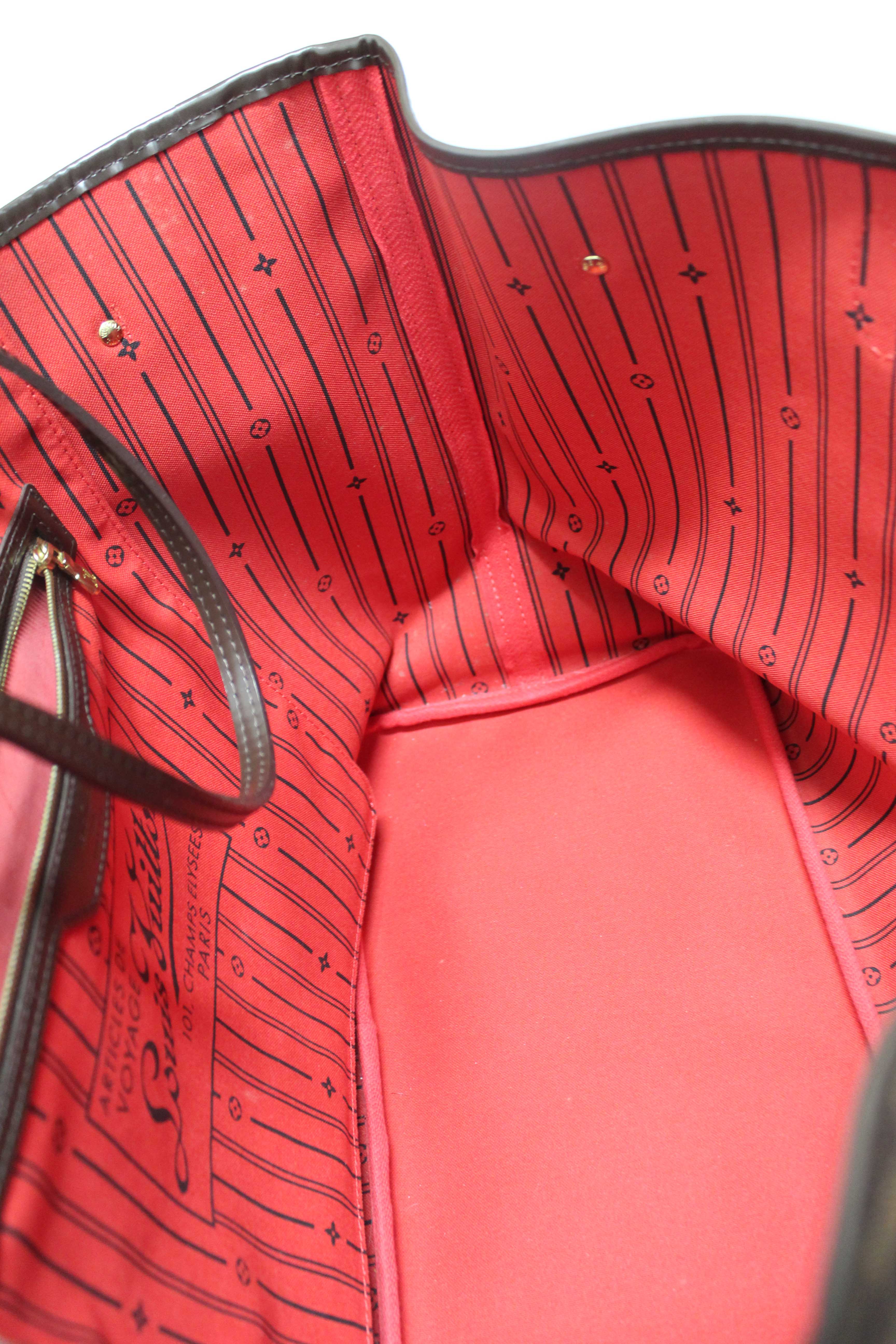 Authentic Louis Vuitton Damier Ebene Neverfull GM Tote Shoulder Bag