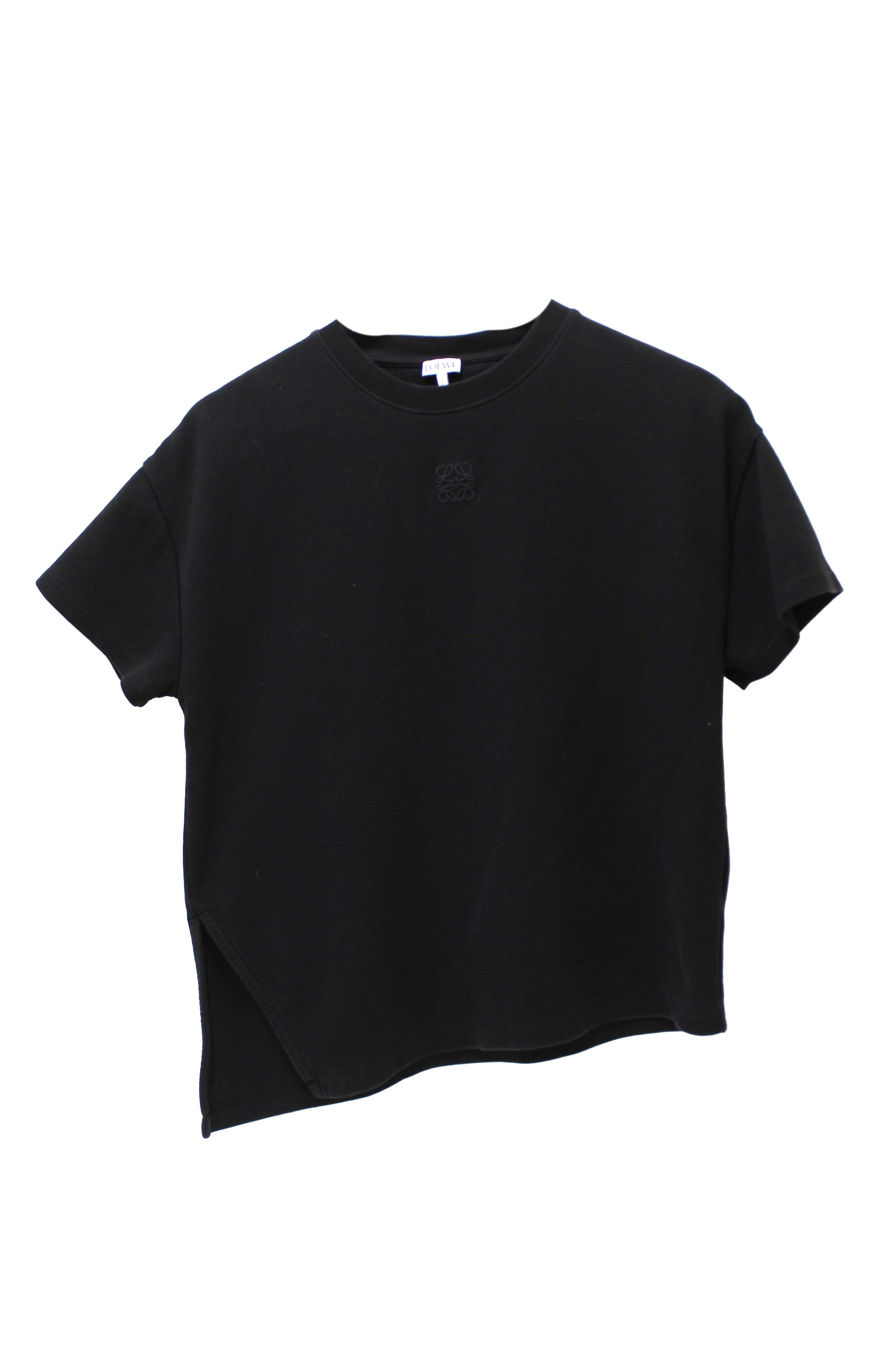 Authentic Loewe Black Cotton Logo Embroidered Shirt size S