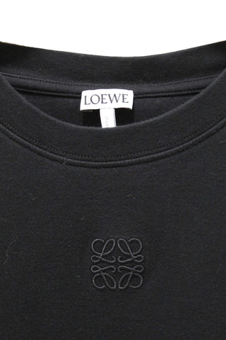 Authentic Loewe Black Cotton Logo Embroidered Shirt size S