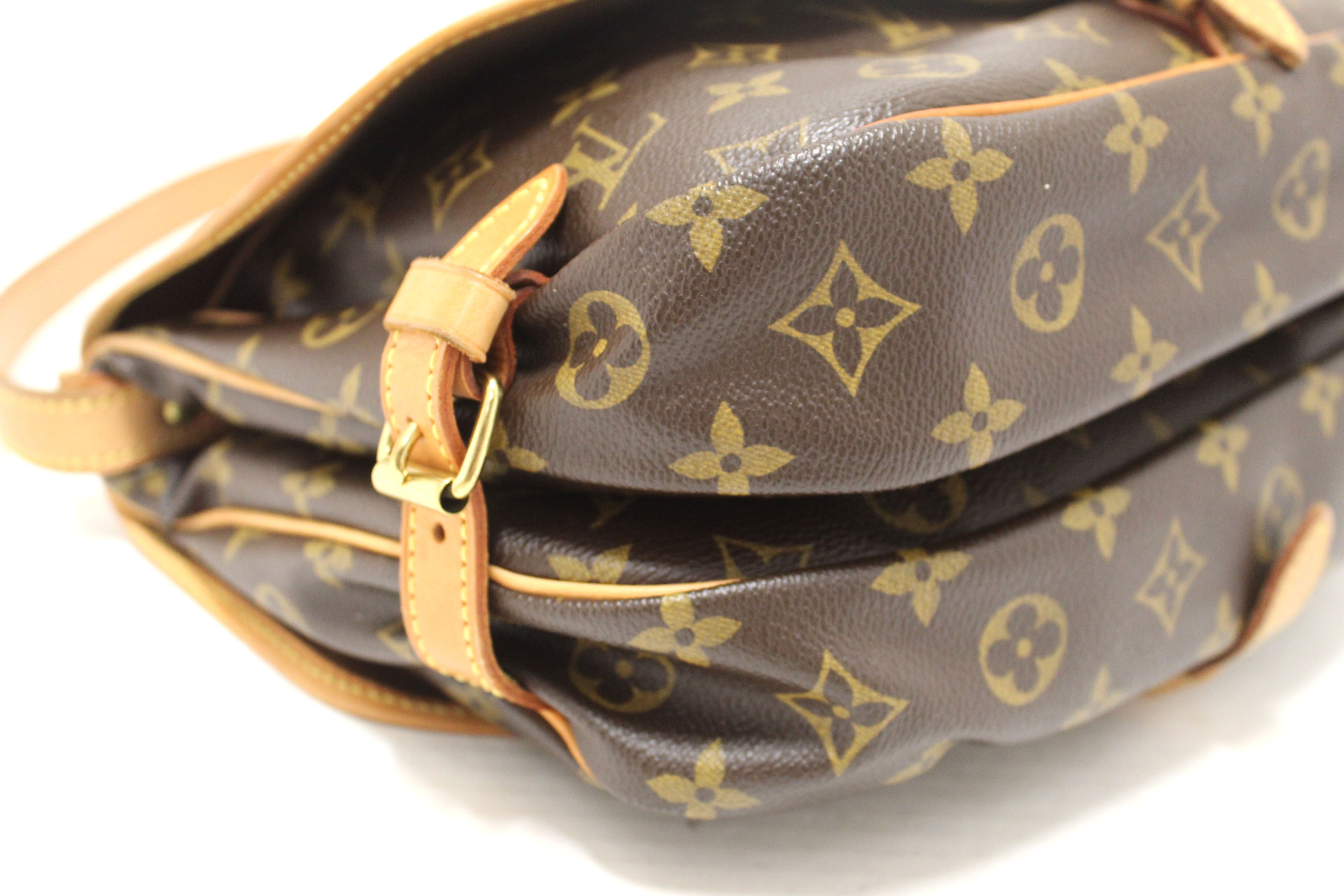 Authentic Louis Vuitton Classic Monogram Canvas Saumur 30 Messenger Bag