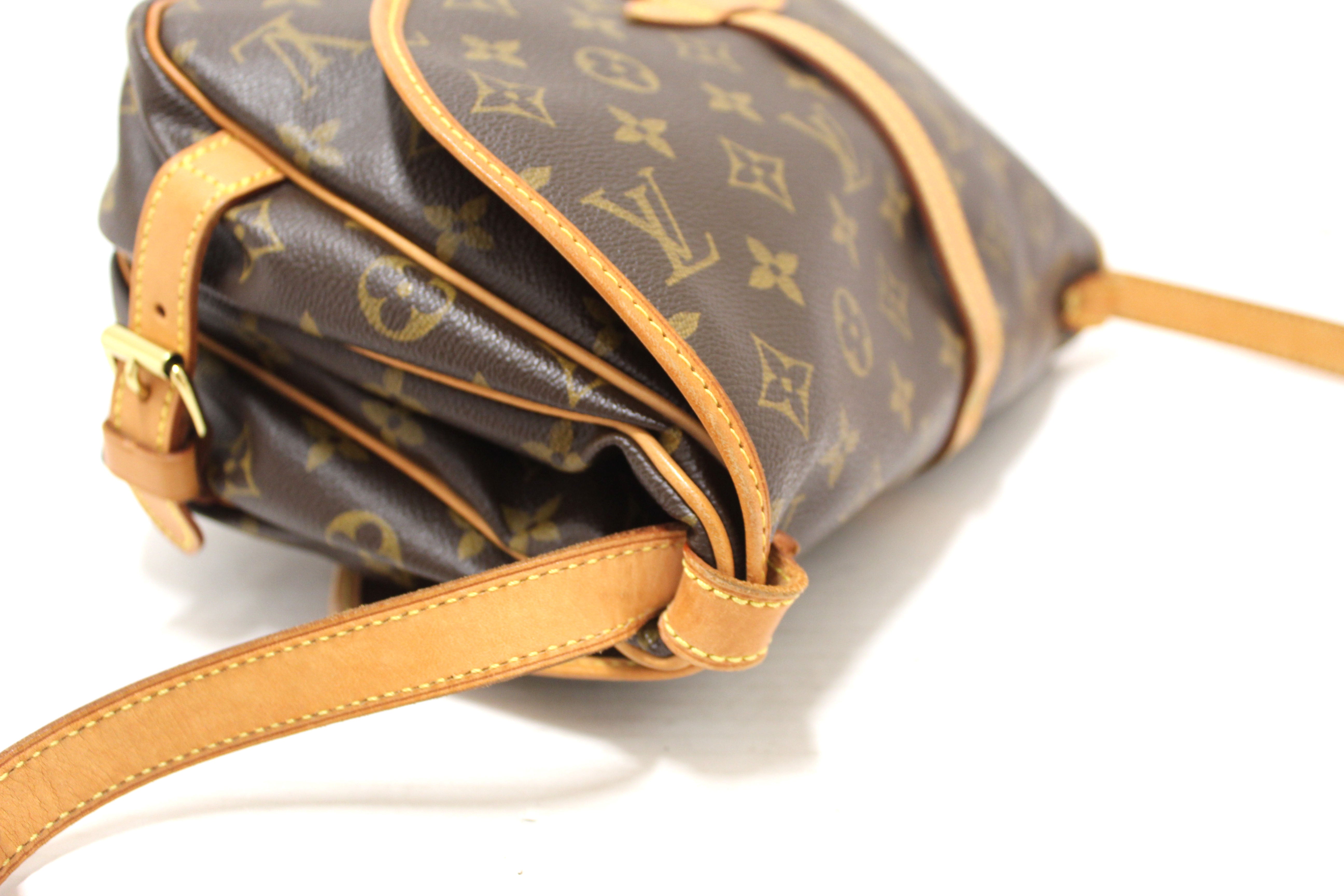 Authentic Louis Vuitton Classic Monogram Canvas Saumur 30 Messenger Bag